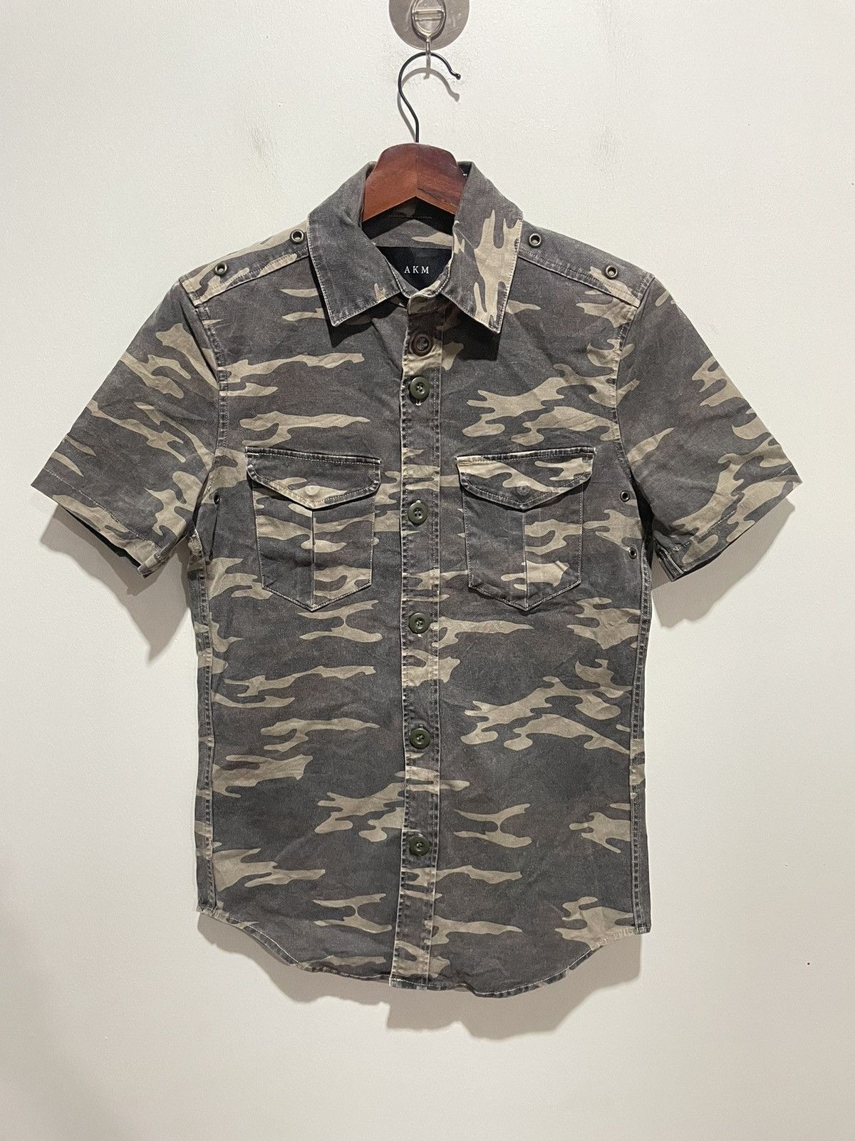 AKM Mens Army Print Shirt by AKM Size US S / EU 44-46 / 1 - 1 Thumbnail