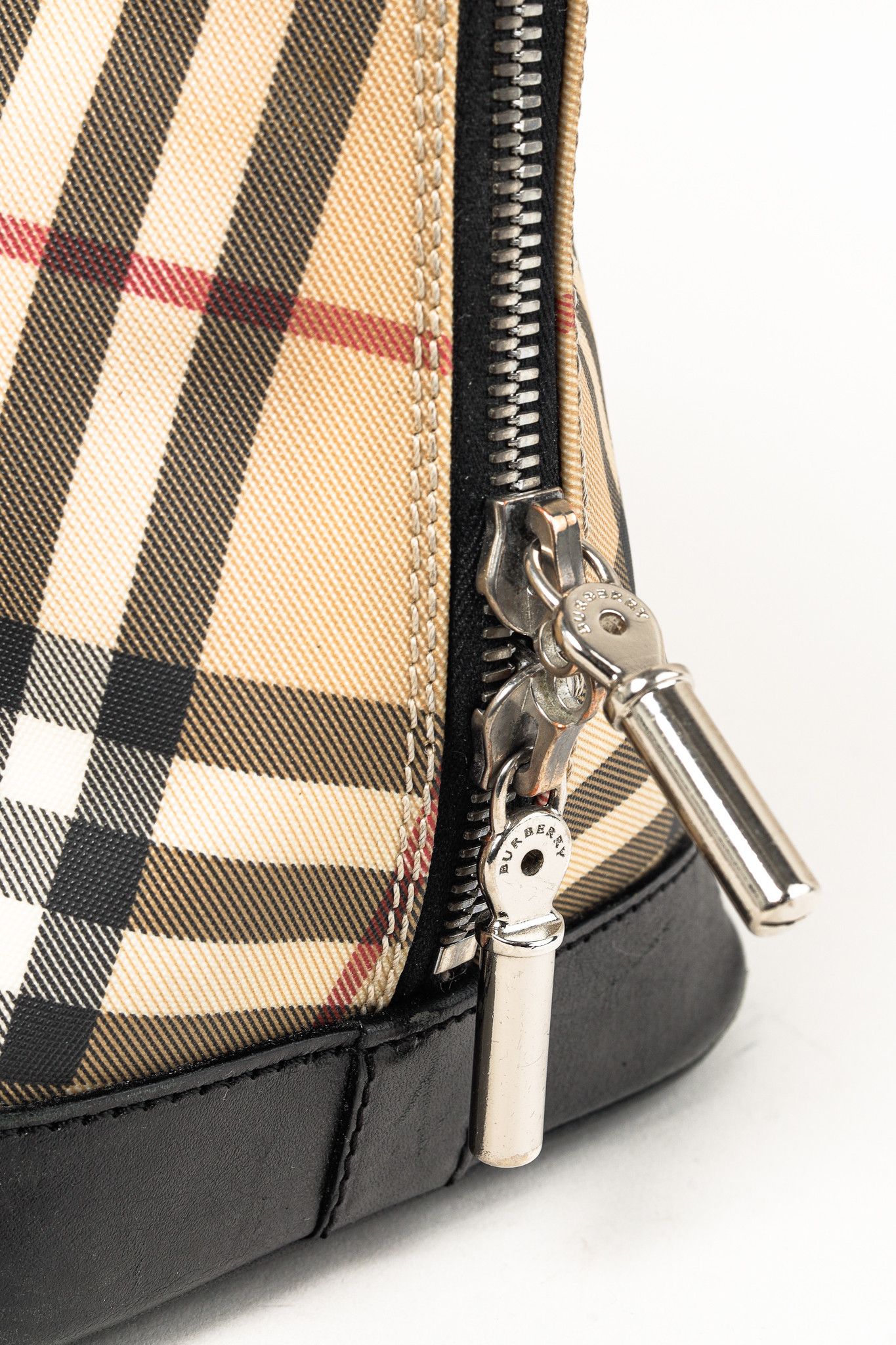 Burberry Burberry House Check Leather-Trim Domed Satchel Size ONE SIZE - 10 Thumbnail