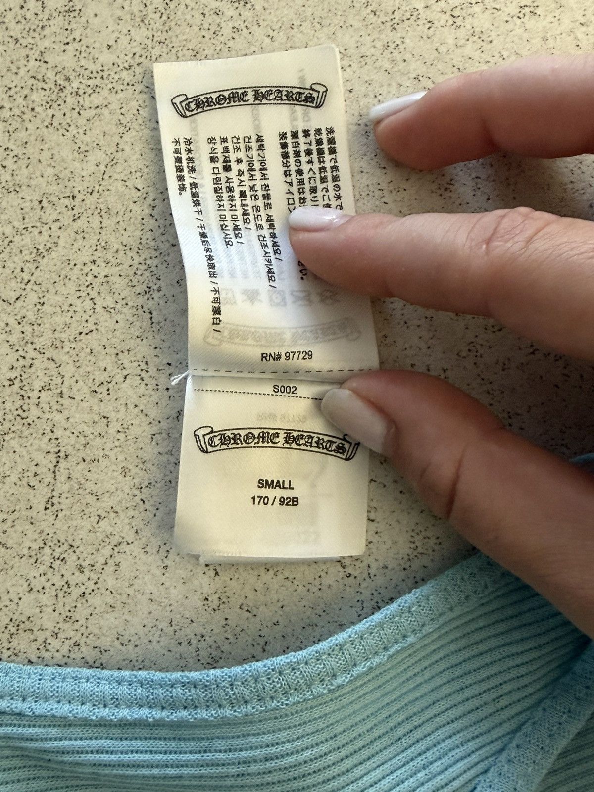 Baby blue chrome hearts tank