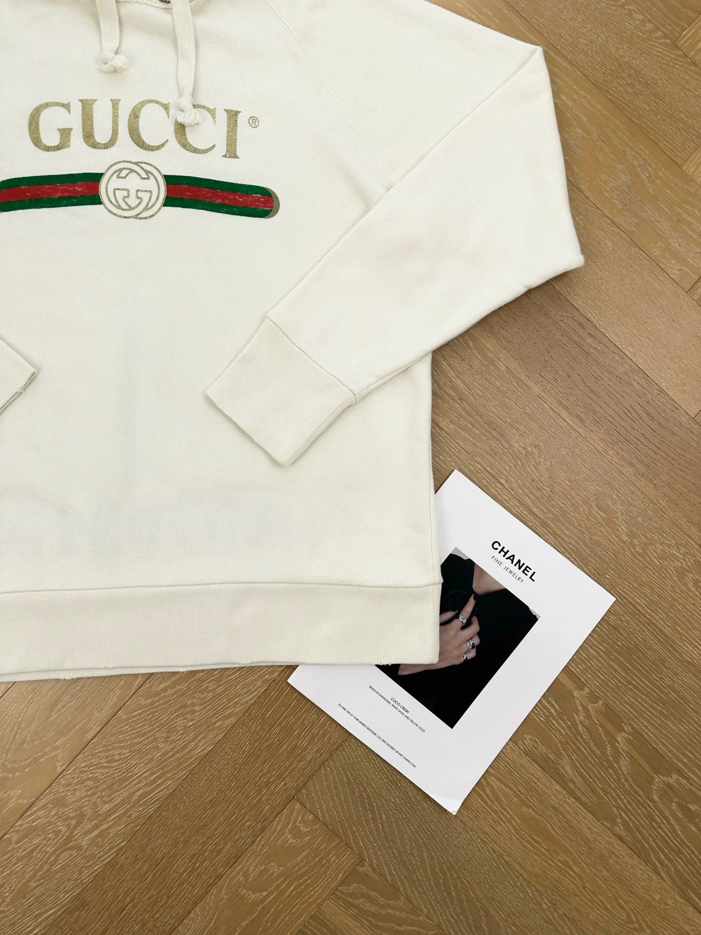 Gucci GUCCI beige unisex hoodie double dog print back distressed Size M / US 6-8 / IT 42-44 - 3 Thumbnail