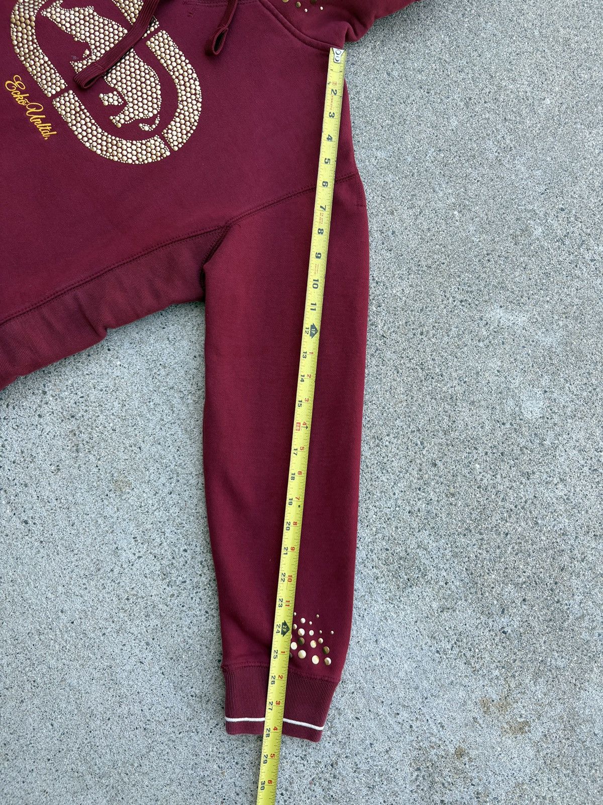Ecko Unltd. Y2K ECKO UNLTD Rhino Rhinestones Burgundy/Gold Hoodie Size S Size US S / EU 44-46 / 1 - 8 Thumbnail