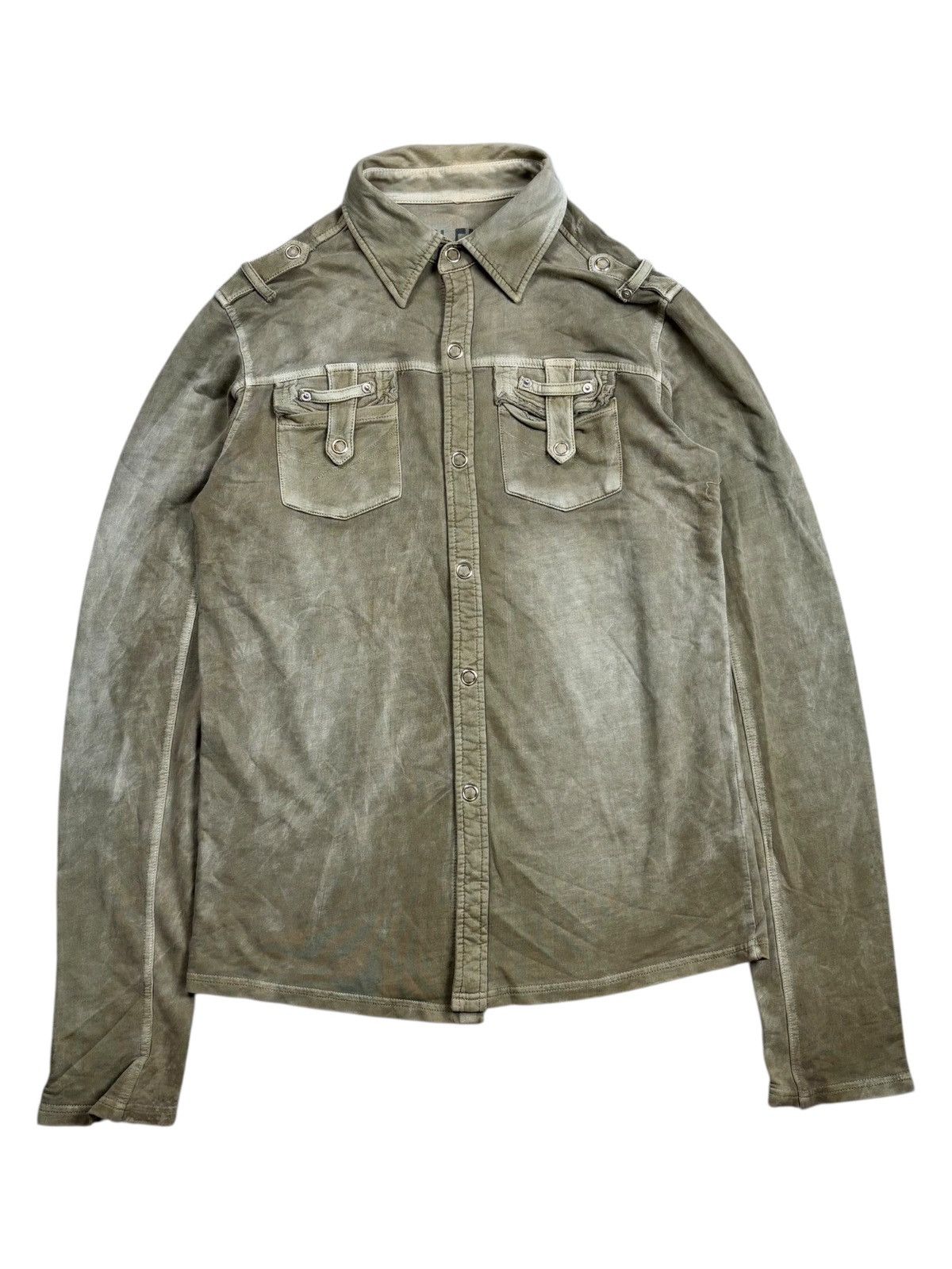 If Six Was Nine 2000s Silent - Rusted Mud Wash Apocalypse Button Shirt Size US M / EU 48-50 / 2 - 1 Thumbnail