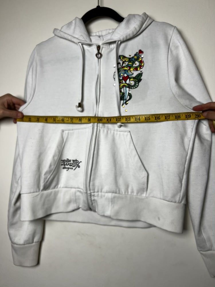 Ed Hardy Vintage Ed Hardy True Love Zip Up Hoodie Sweatshirt Size L / US 10 / IT 46 - 10 Thumbnail