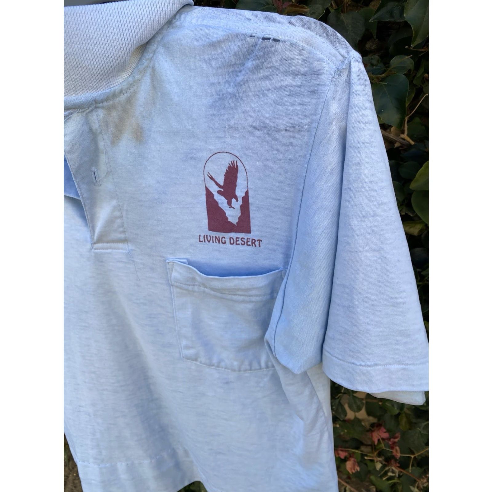 Hanes VINTAGE Hanes Pocket Polo Shirt Short Sleeve Blue 1980s Size M Distressed Thrashed Unisex Mens Womens Boys Girls Size US M / EU 48-50 / 2 - 7 Thumbnail