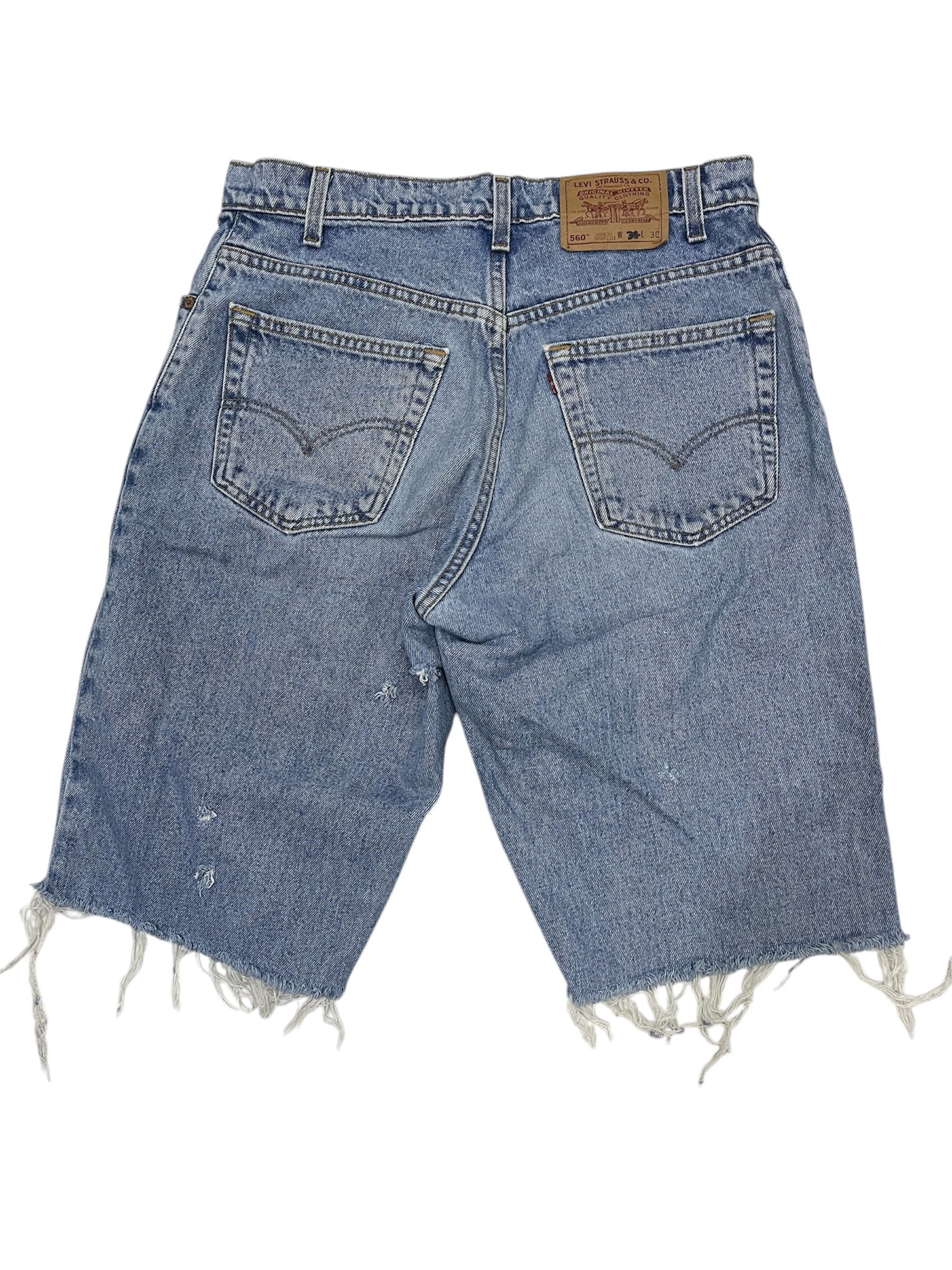 Levi's × Vintage VINTAGE 90s LEVI'S 560 BAGGY DENIM JEANS CROPPED SHORT Size US 33 - 2 Thumbnail
