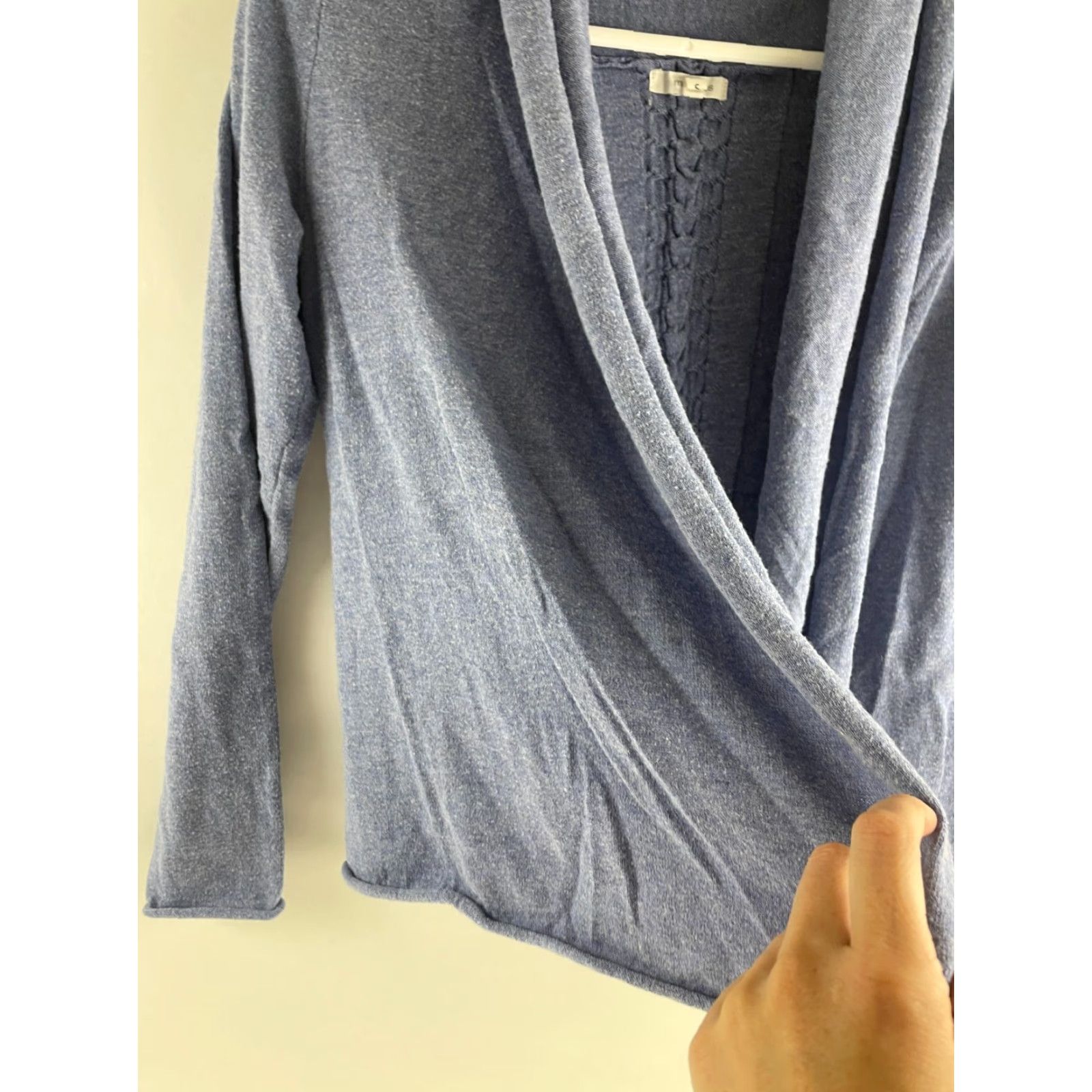Vintage Maurices Sweater Women Cardigan Open Cable-Knit Back Woven Detail Blue Size S Size S / US 4 / IT 40 - 3 Thumbnail