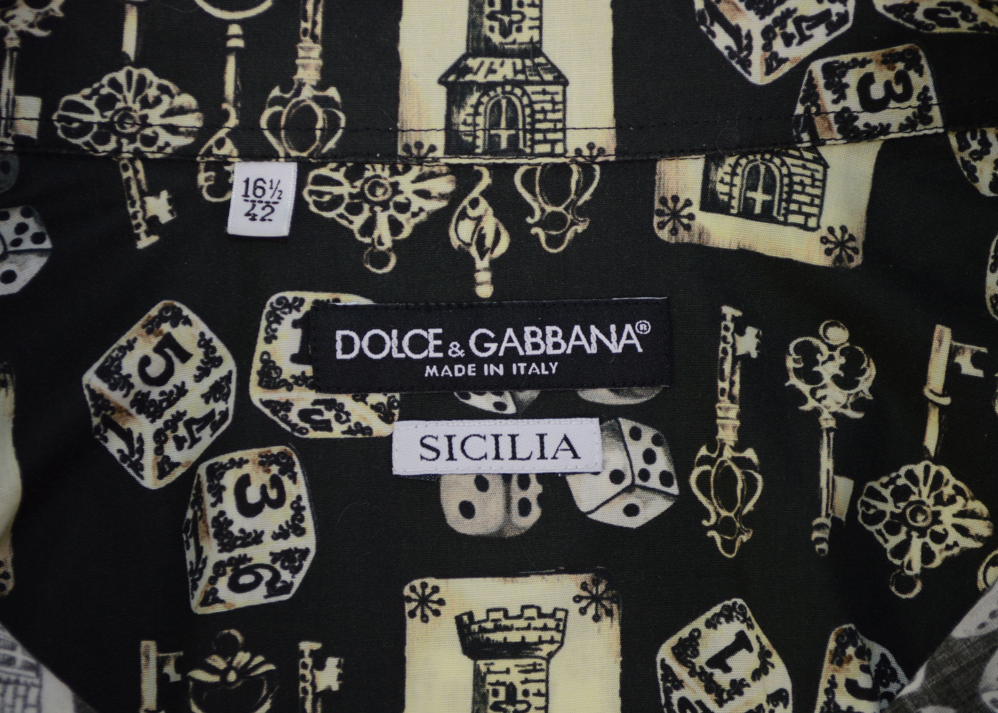 Dolce & Gabbana Men's Dolce & Gabbana Sicilia Dress Shirt 42 16.5 Print Size US L / EU 52-54 / 3 - 8 Thumbnail