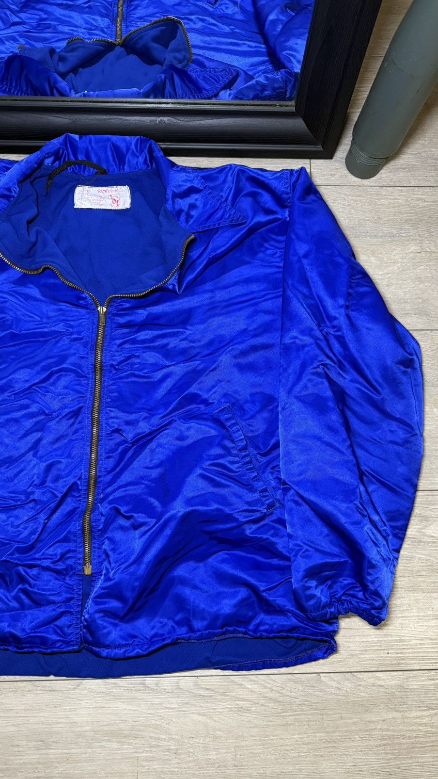 Vintage Vintage / Y2K 1980s Blue Satin Bomber Jacket Size US XL / EU 56 / 4 - 3 Thumbnail