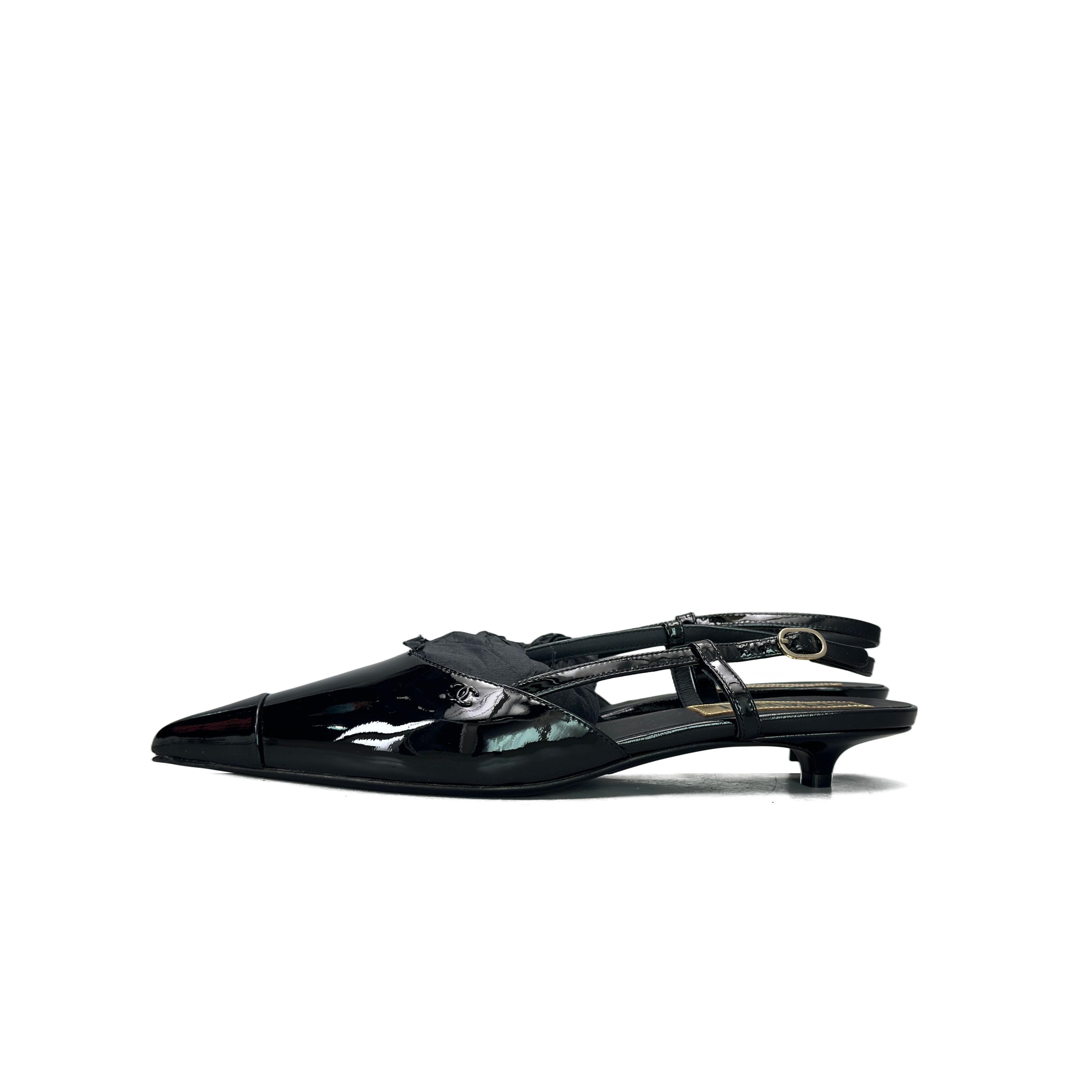 Chanel Chanel Patent Leather Slingback Heels Size 38 Size US 7 / IT 37 - 1 Thumbnail
