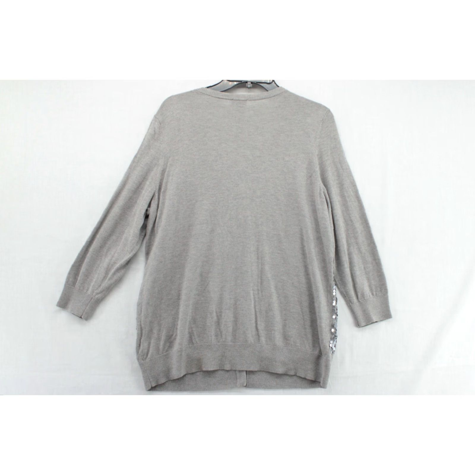 Talbots VINTAGE Talbots Sweater Cardigan Women's 1X Gray Sequined Long Sleeve Button-Up Knit NWT Classic Winter Mens Size XL / US 12-14 / IT 48-50 - 4 Thumbnail