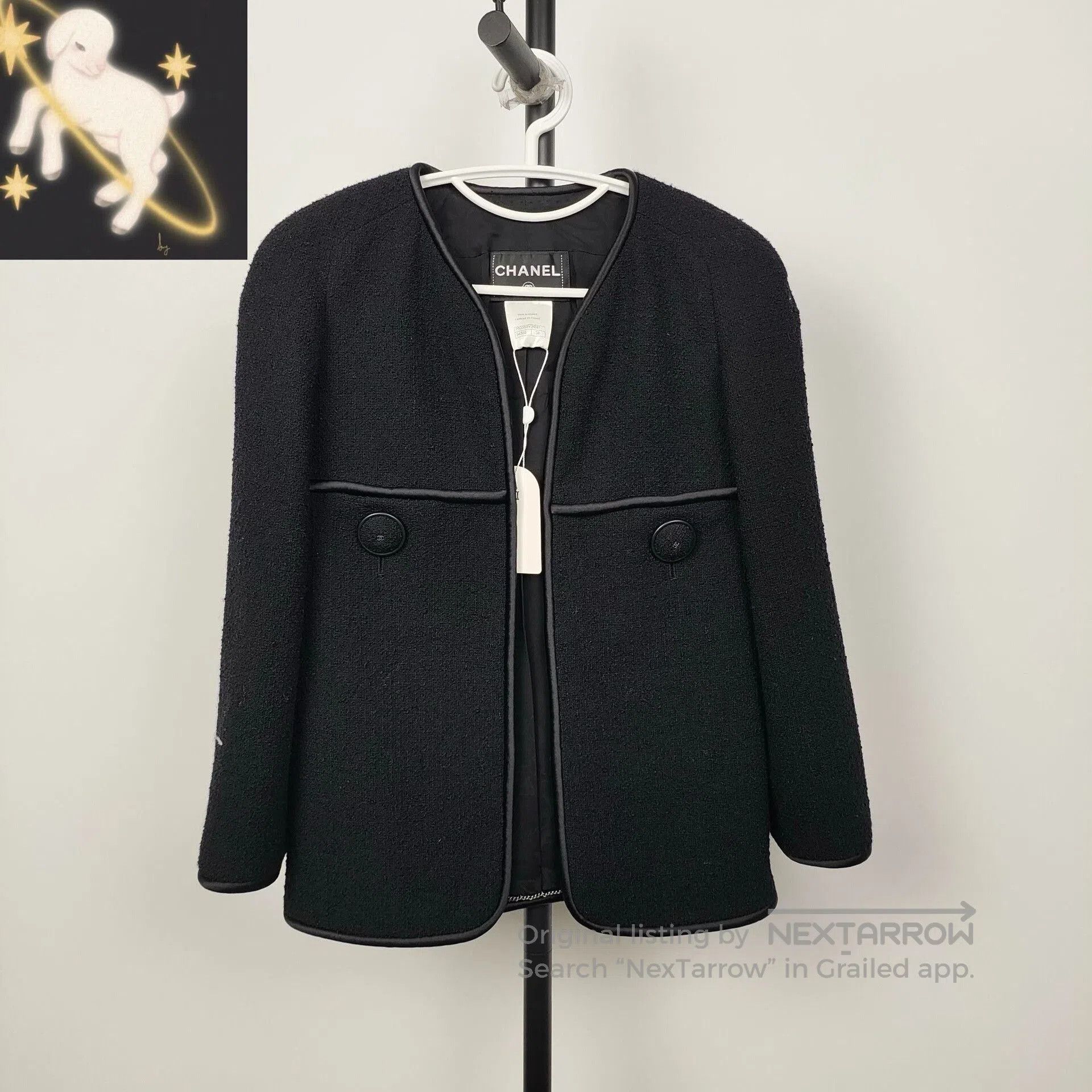 Chanel Chanel 15B Black Silk Lining Jacket. Size XXS / US 00 / IT 34 - 1 Thumbnail