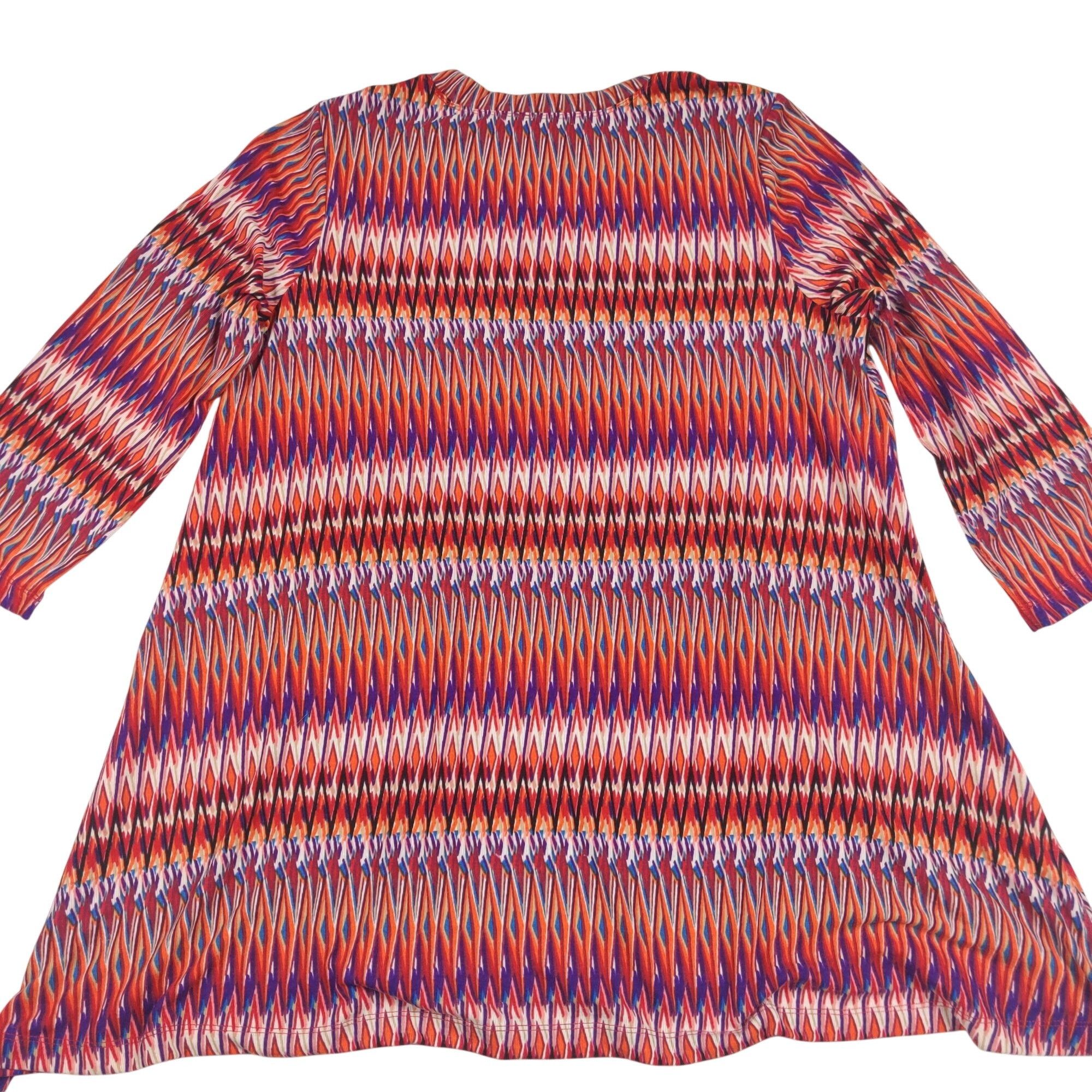 Other Premise Colorful Tunic Top L Red Orange Abstract Chevron Boh Size L / US 10 / IT 46 - 2 Thumbnail