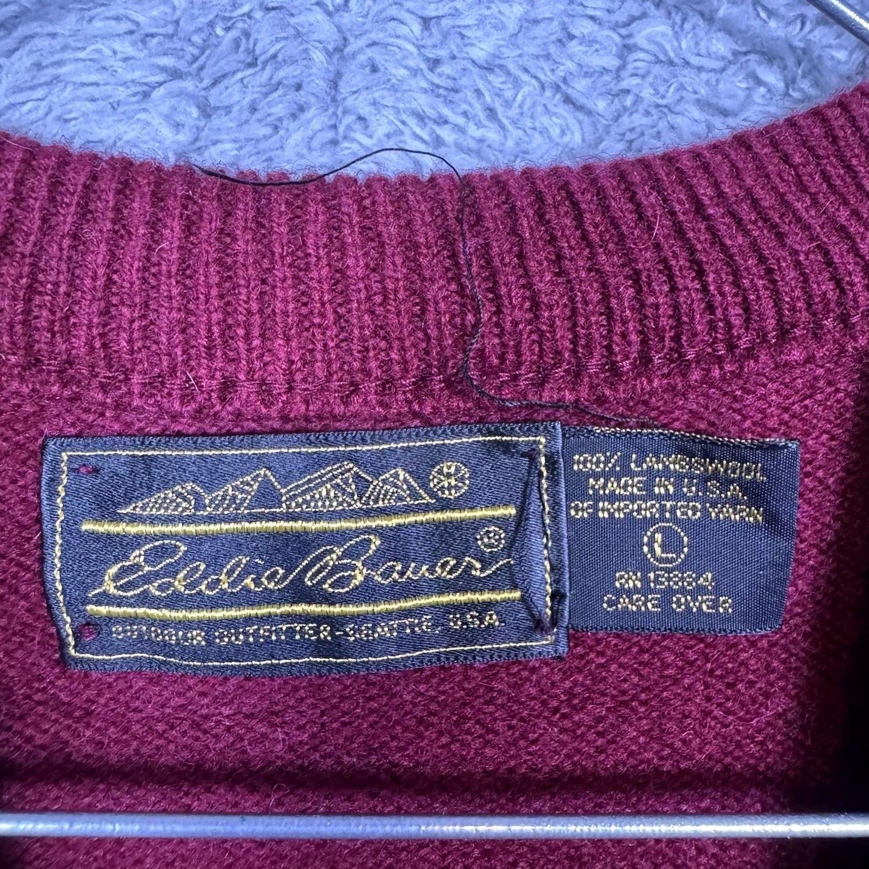 Eddie Bauer VINTAGE Eddie Bauer Sweater Vest Mens L Wool Lambswool V-Neck Pullover USA Made Shirt Size US L / EU 52-54 / 3 - 4 Thumbnail