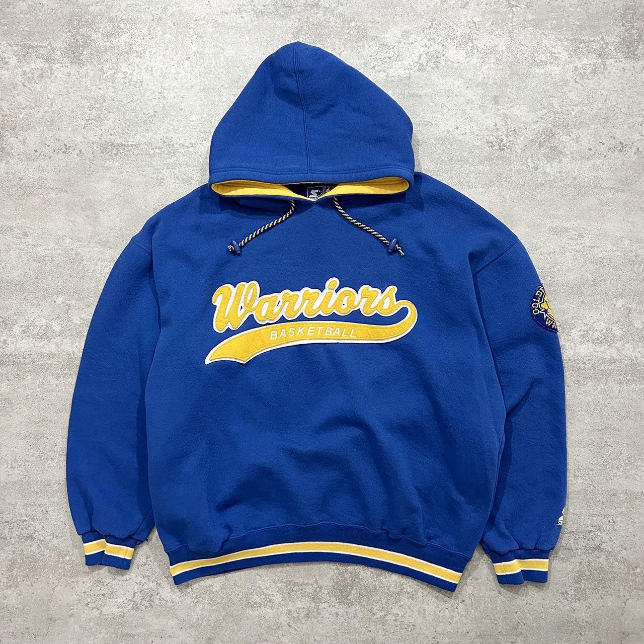 image of VTG 90's Nba Golden State Warriors Sweatshirt Hoodie Script in Blue, Men's (Size XL)