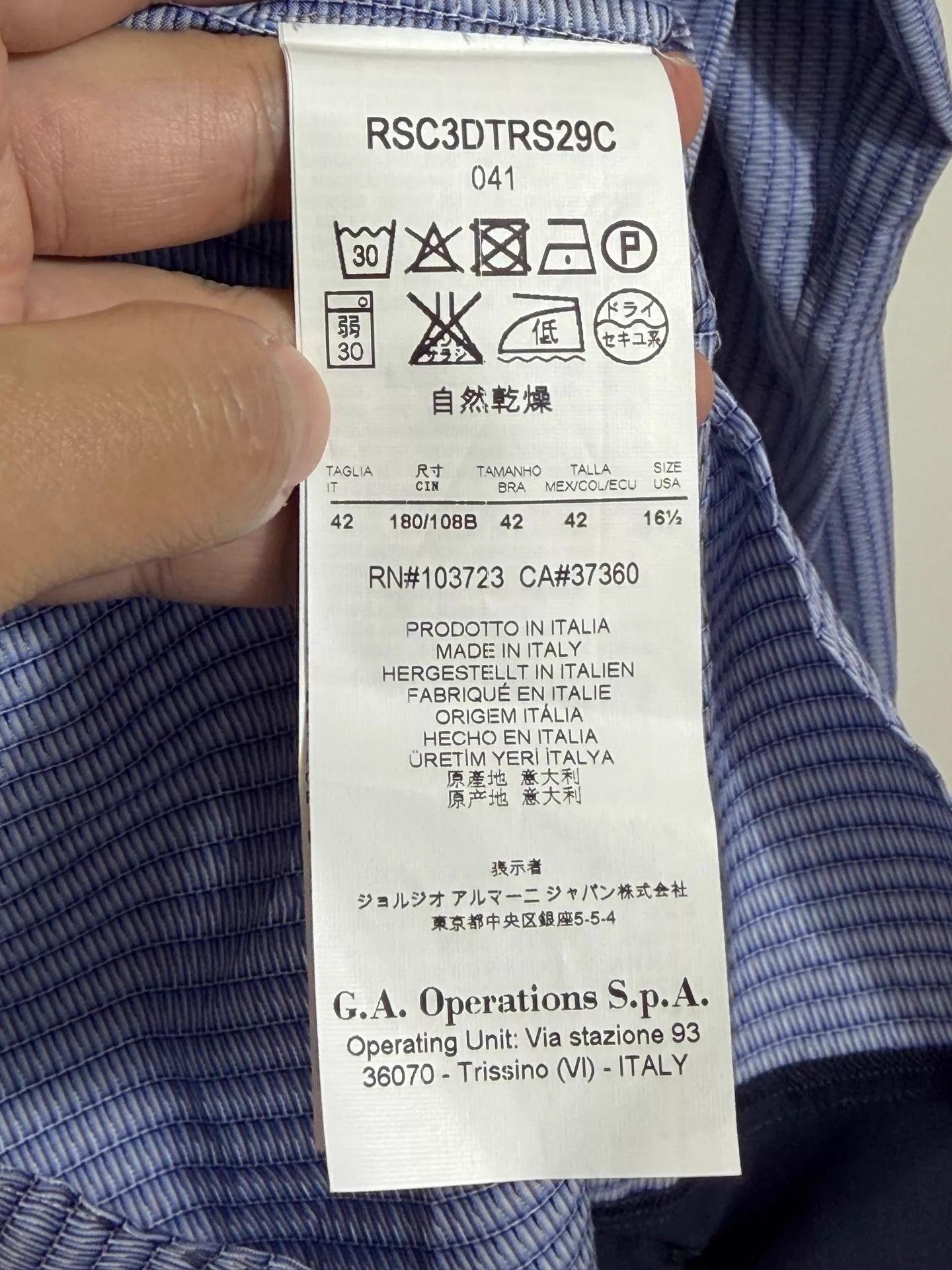 Giorgio Armani Giorgio Armani Slim Check Shirt Cardigan 42 Size US XS / EU 42 / 0 - 6 Thumbnail