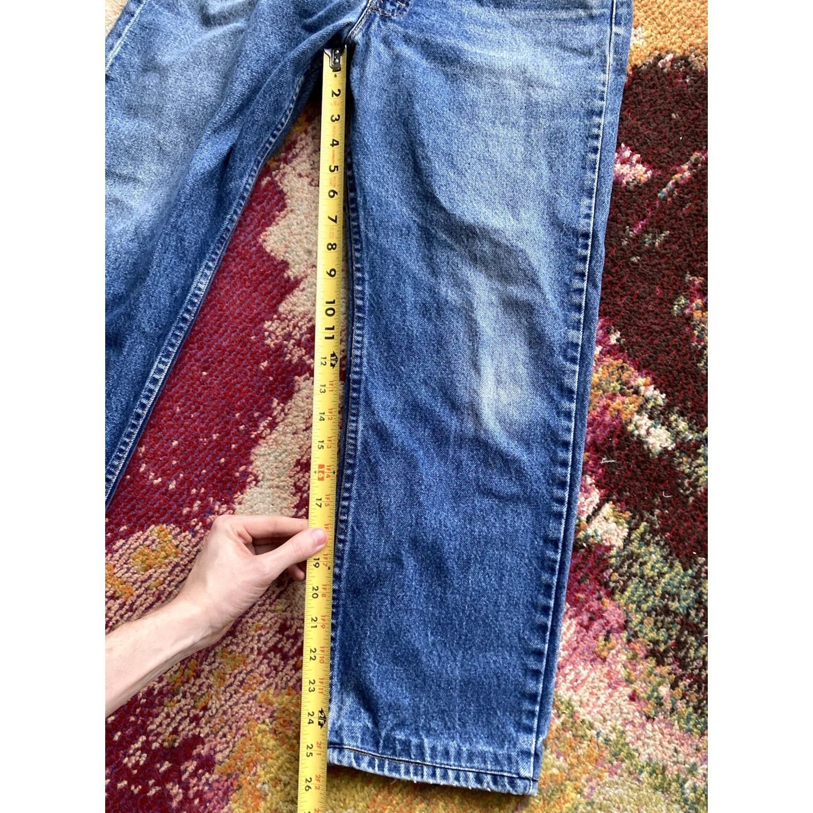 Levi's VINTAGE Levi's 505 Jeans USA Made Mens 32x25 Blue Denim Red Tab Straight Jeans Mens Regular 80s Size US 35 - 4 Thumbnail