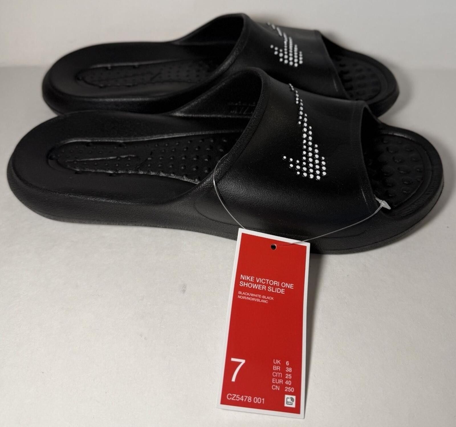 Nike NIKE VICTORI ONE SHOWER SLIDES BLACK/WHITE Men's 7 Size US 7 / EU 40 - 1 Thumbnail