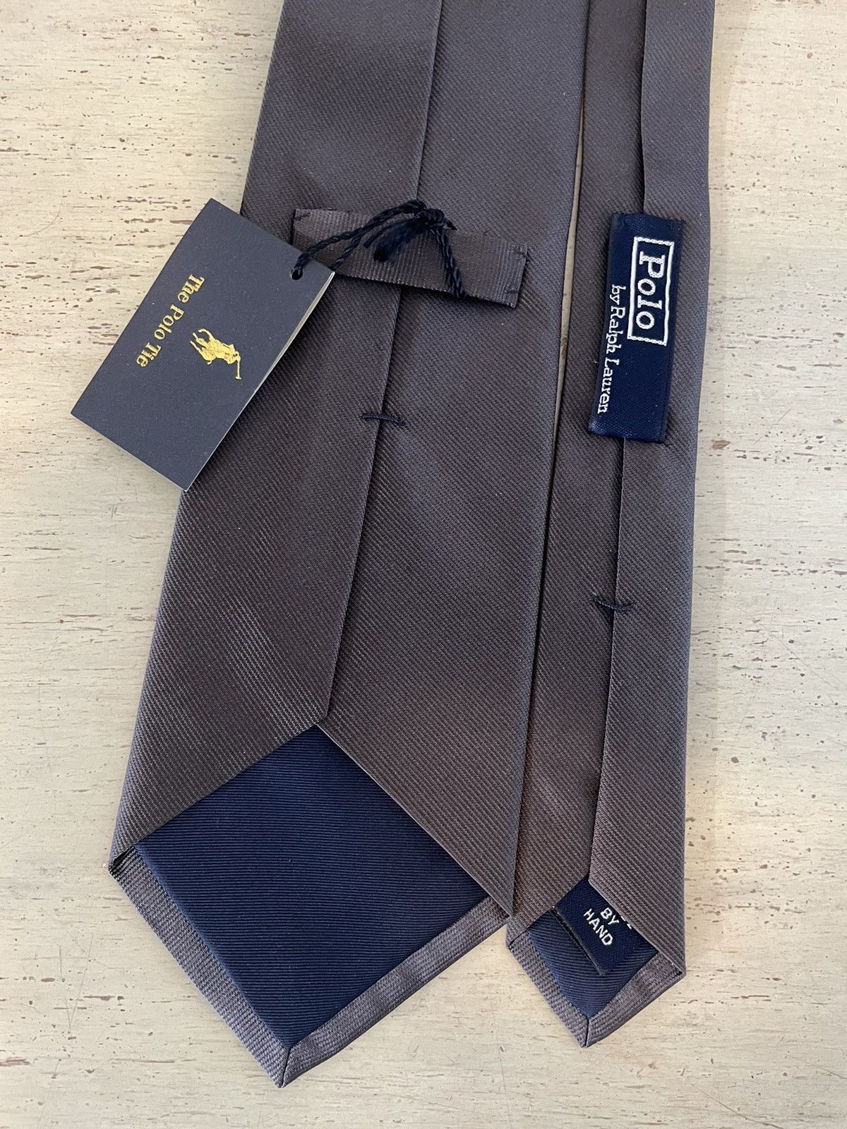 Polo Ralph Lauren Solid Print Woven Silk Tie Size ONE SIZE - 3 Thumbnail
