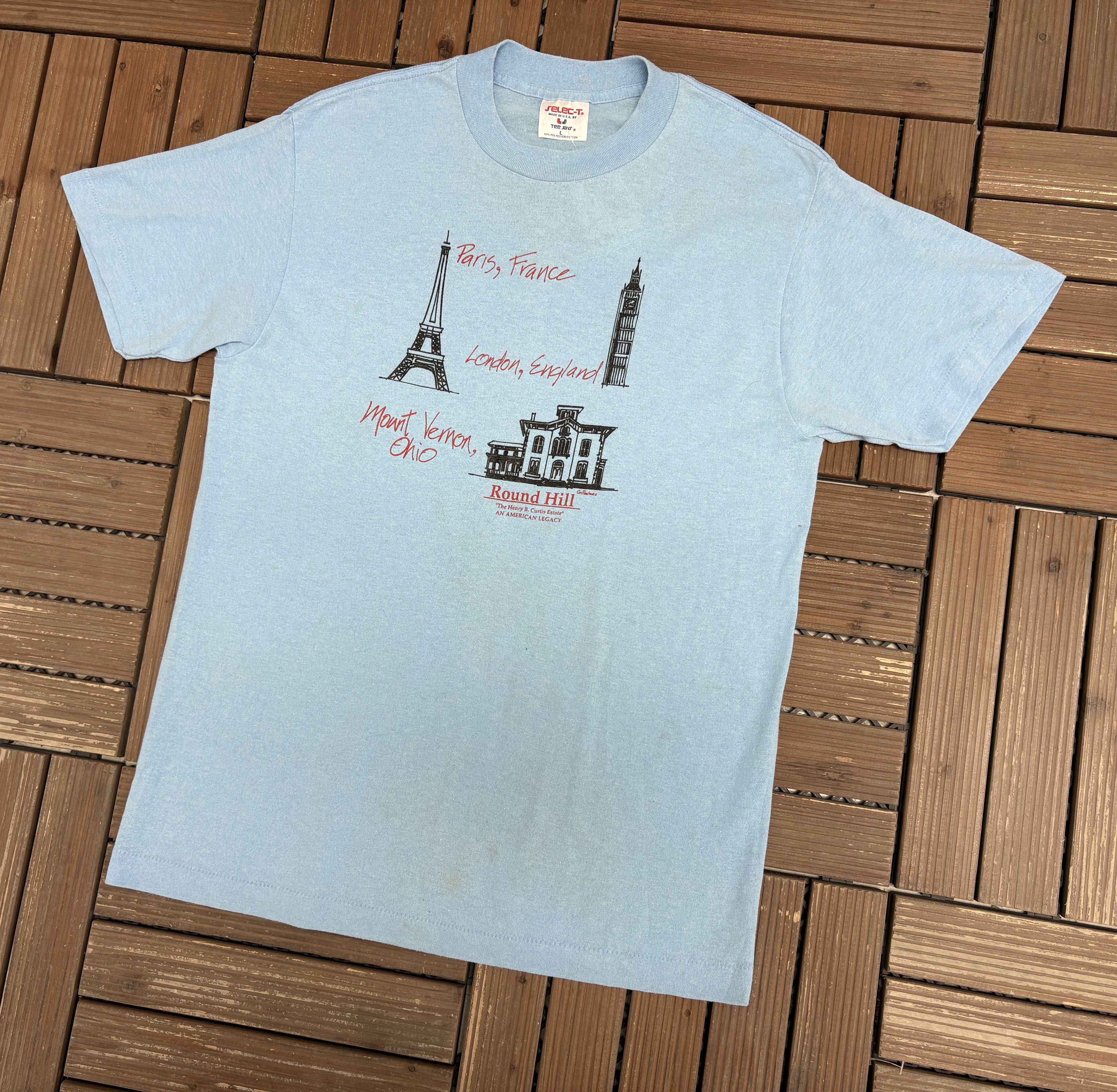 Vintage Round Hill Mount Vernon, Ohio Vintage Blue T-Shirt Tee Size US L / EU 52-54 / 3 - 3 Thumbnail