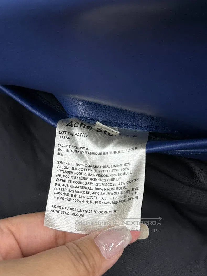Acne Studios Acne Studios Blue Biker Leather Jacket Size XS / US 0-2 / IT 36-38 - 5 Thumbnail