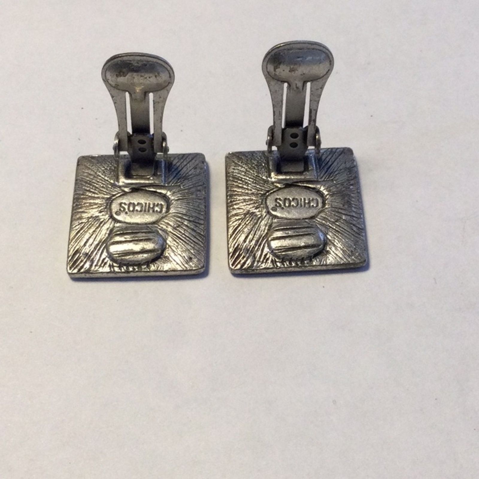 Other Chico's Vintage Gold & Silver Tone Square Clip-On Earrings Size ONE SIZE - 8 Thumbnail