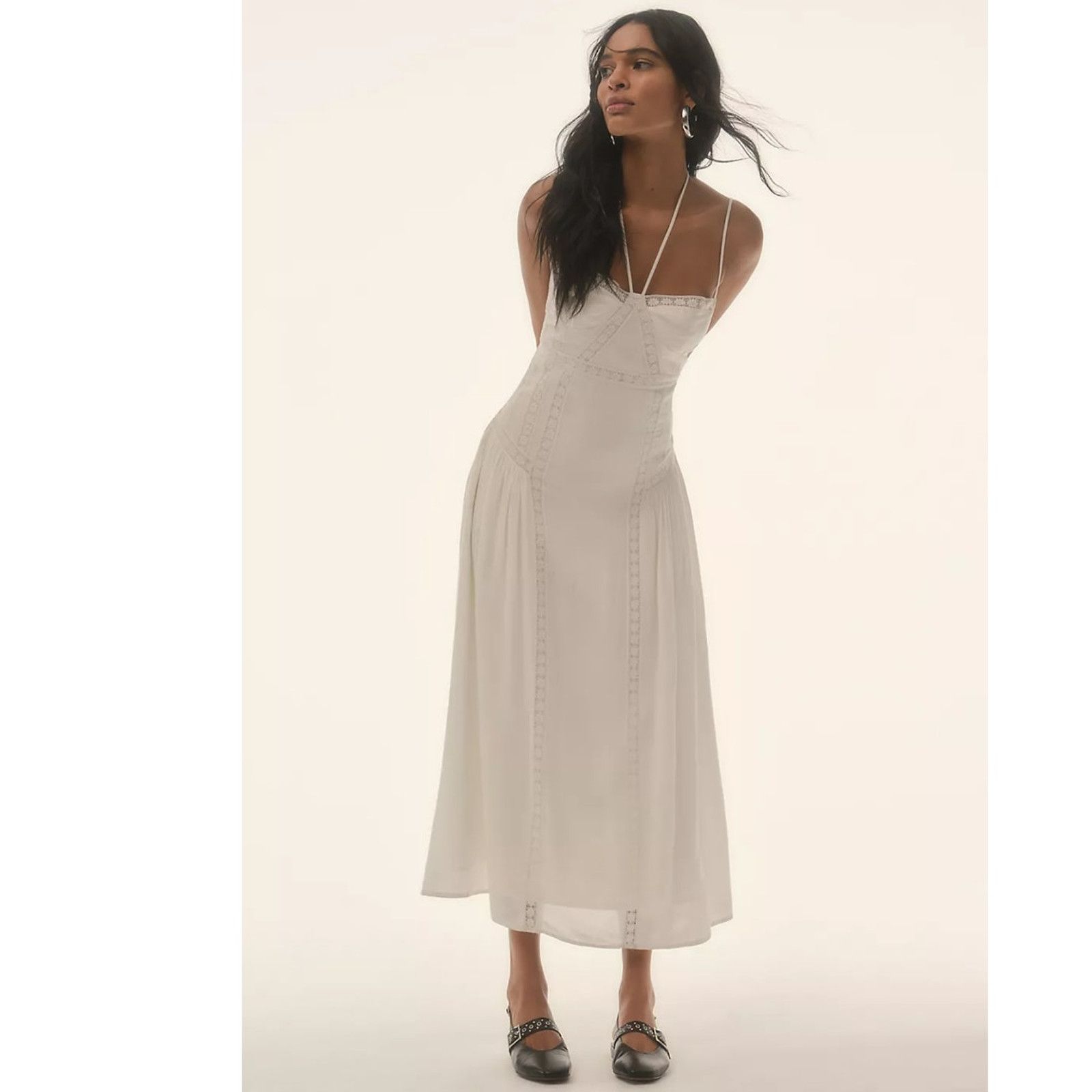 Anthropologie NWT Forever That Girl Sleeveless Lace Midi Dress $198 LP Size L / US 10 / IT 46 - 4 Thumbnail