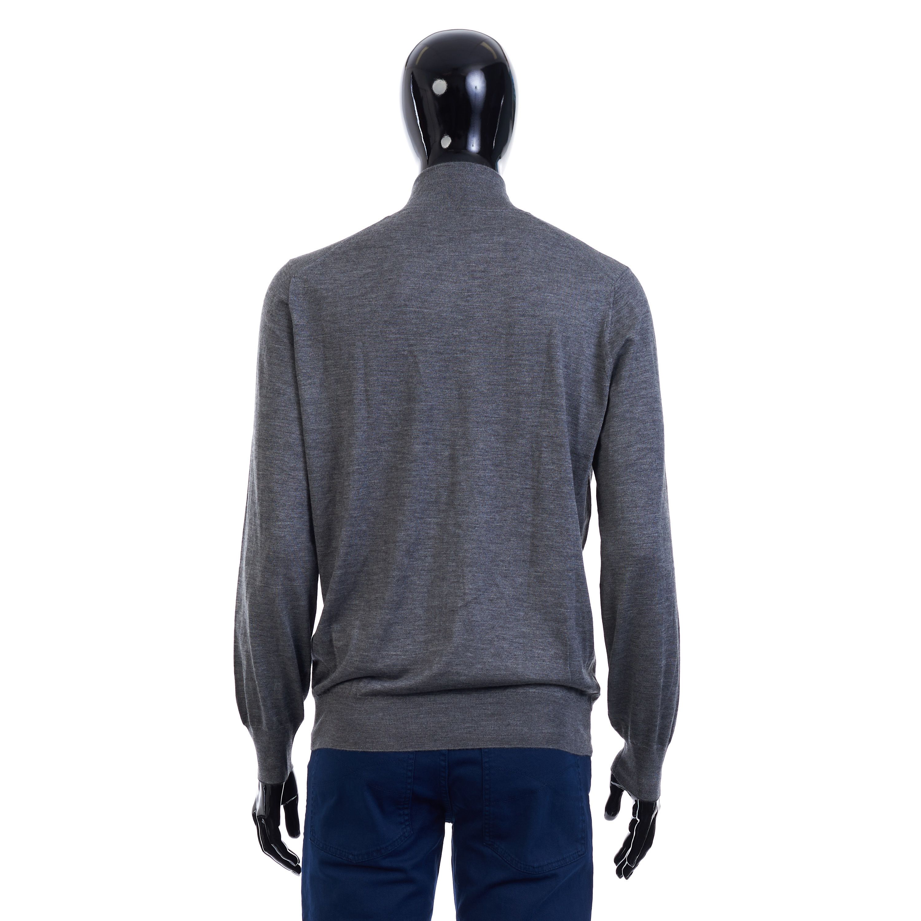 Brunello Cucinelli Dark Gray Full Zip Up Sweater - Lightweight Cashmere & Silk Size US M / EU 48-50 / 2 - 5 Thumbnail