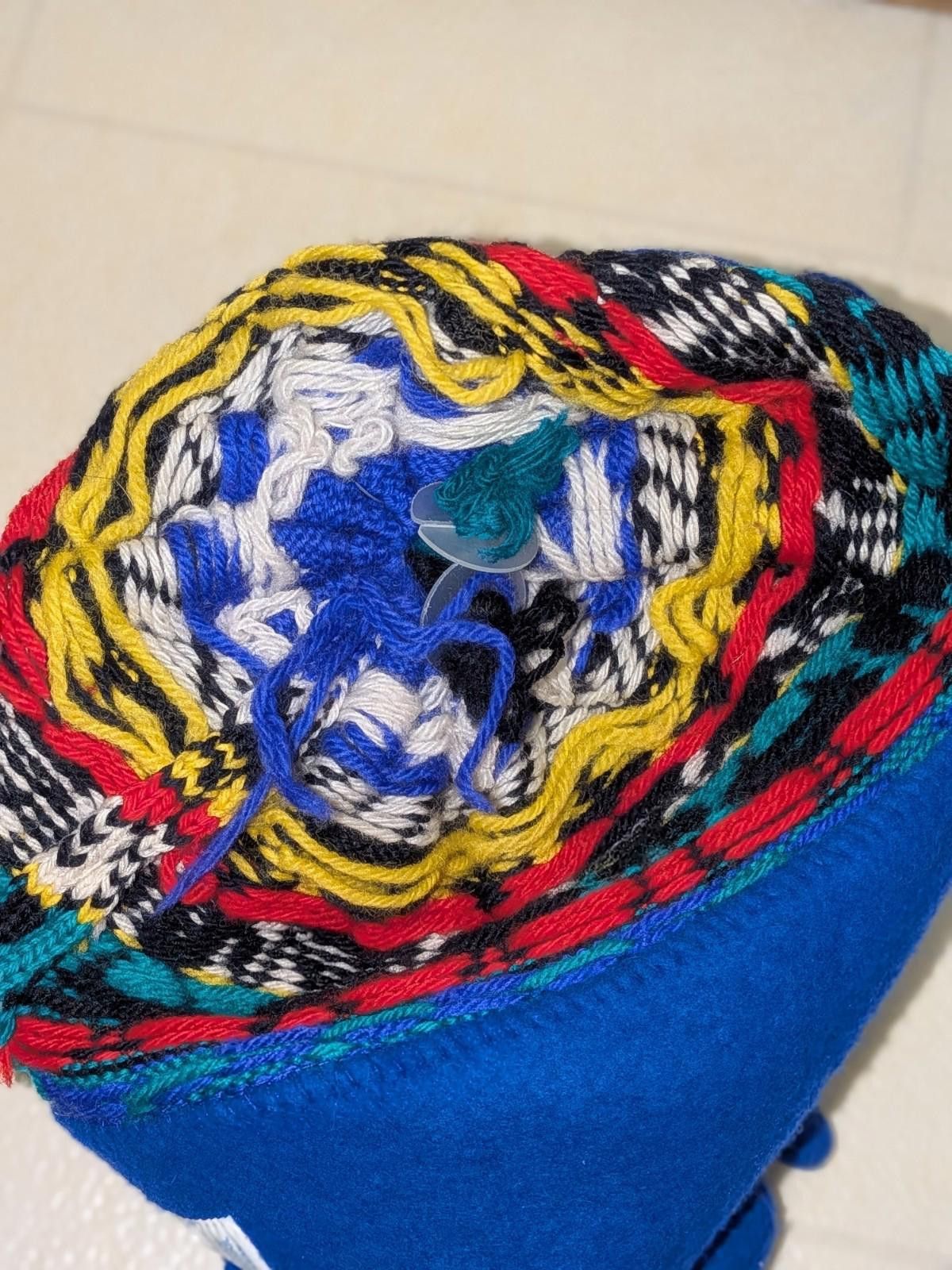 Designer VTG Blue Llama Poppy Gall Turtle Fur Knit Chullo Beanie Hat Size ONE SIZE - 6 Thumbnail
