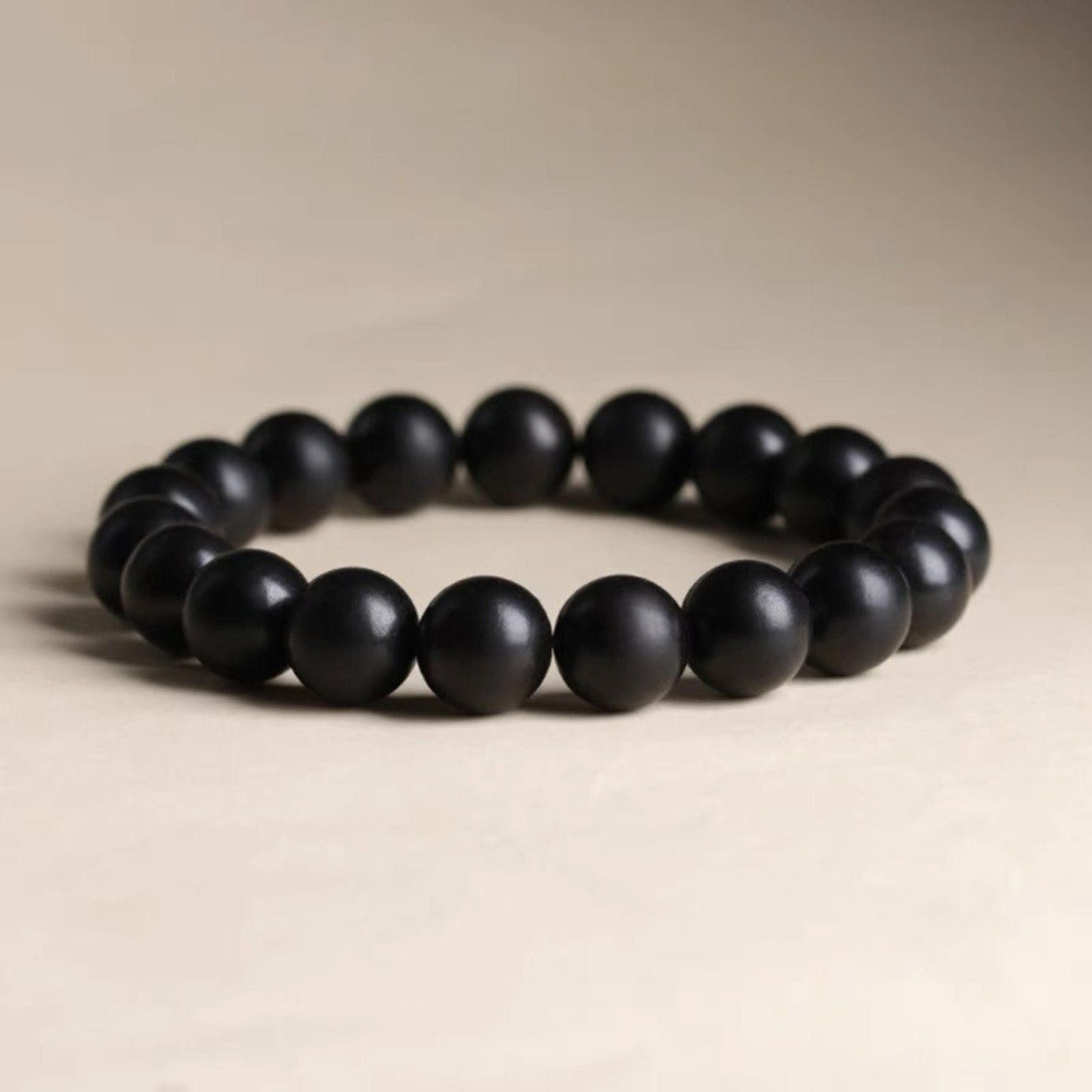 Jewelry Black and Gray Beaded Stone Bracelet, Men's Beaded Bracelet Size ONE SIZE - 7 Thumbnail