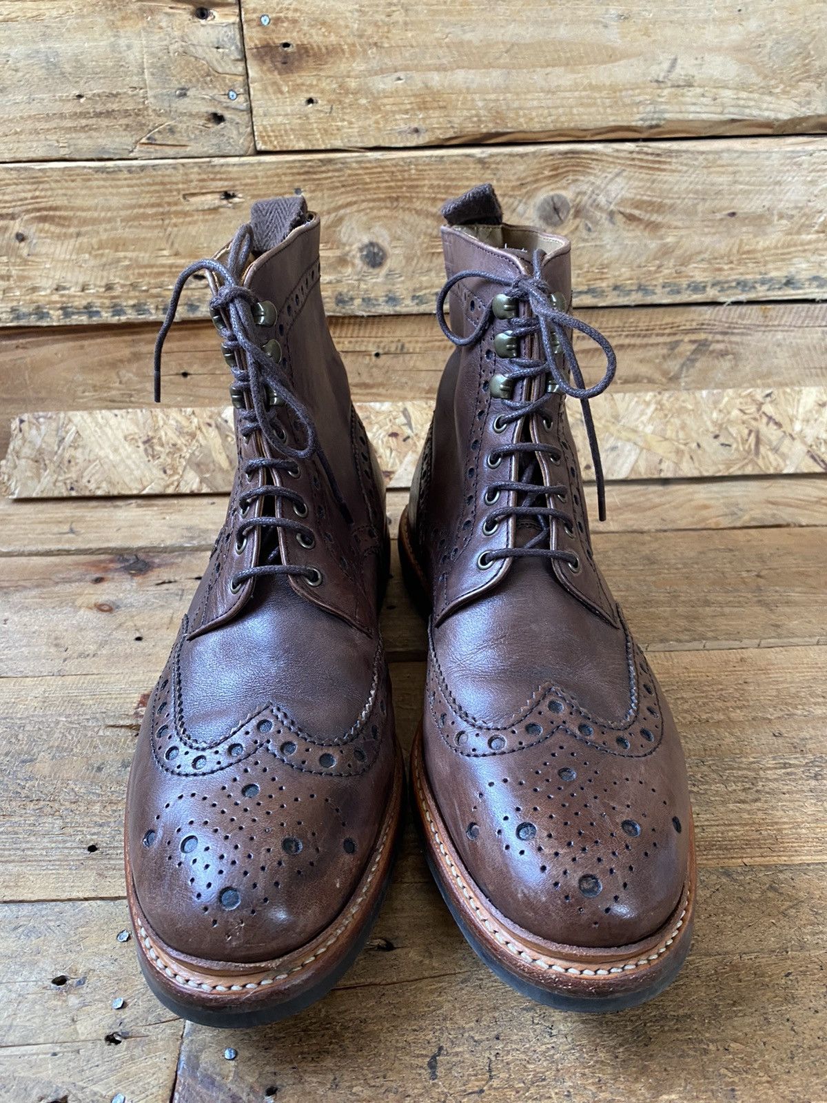 Grenson Grenson brown leather brouges boots uk sz 9 G Us 10 Size US 10 / EU 43 - 2 Thumbnail