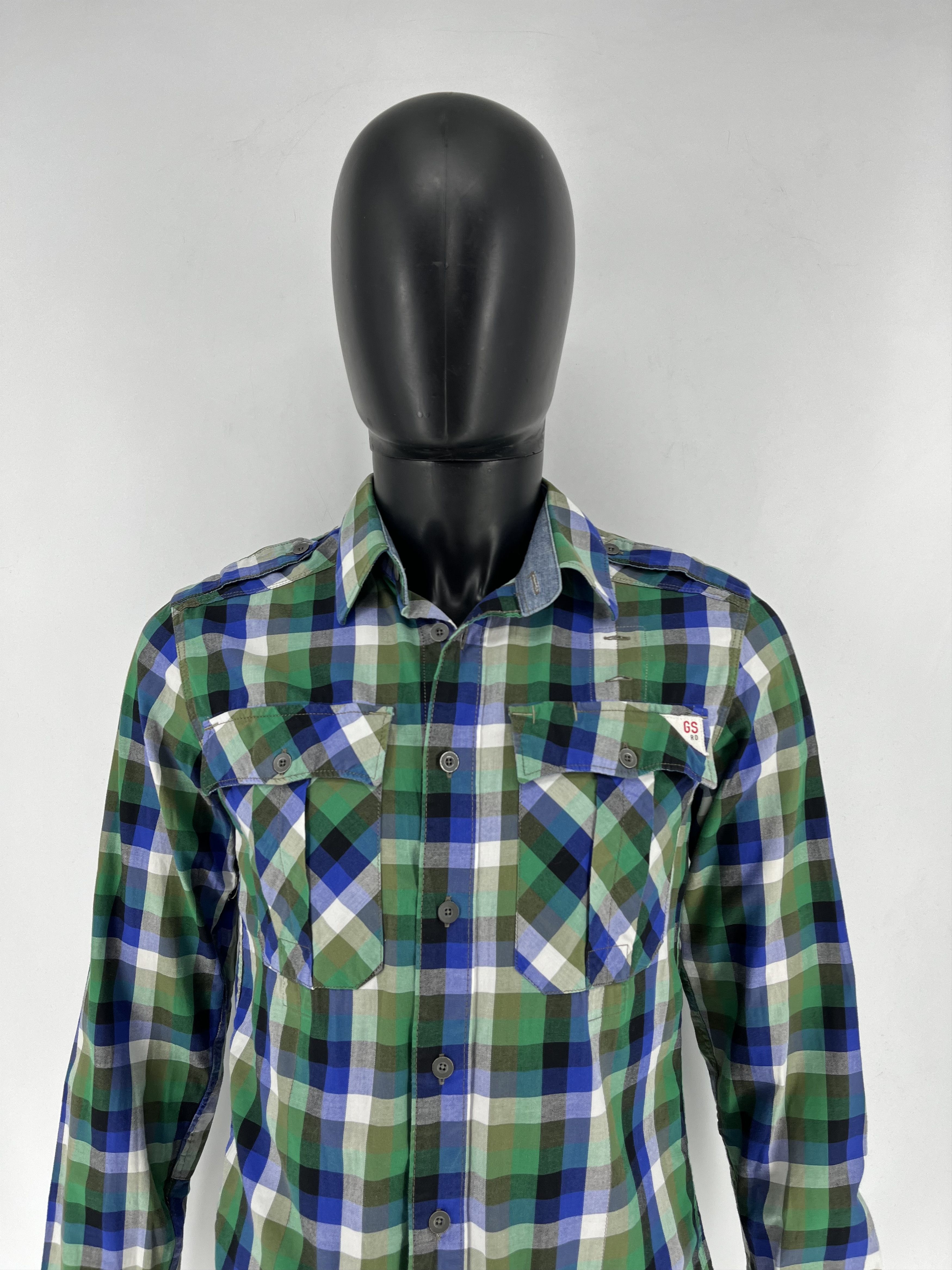 G-Star × Vintage Vintage Y2K G Star Raw Men’s Plaid Shirt With Big Logo Size US M / EU 48-50 / 2 - 1 Thumbnail