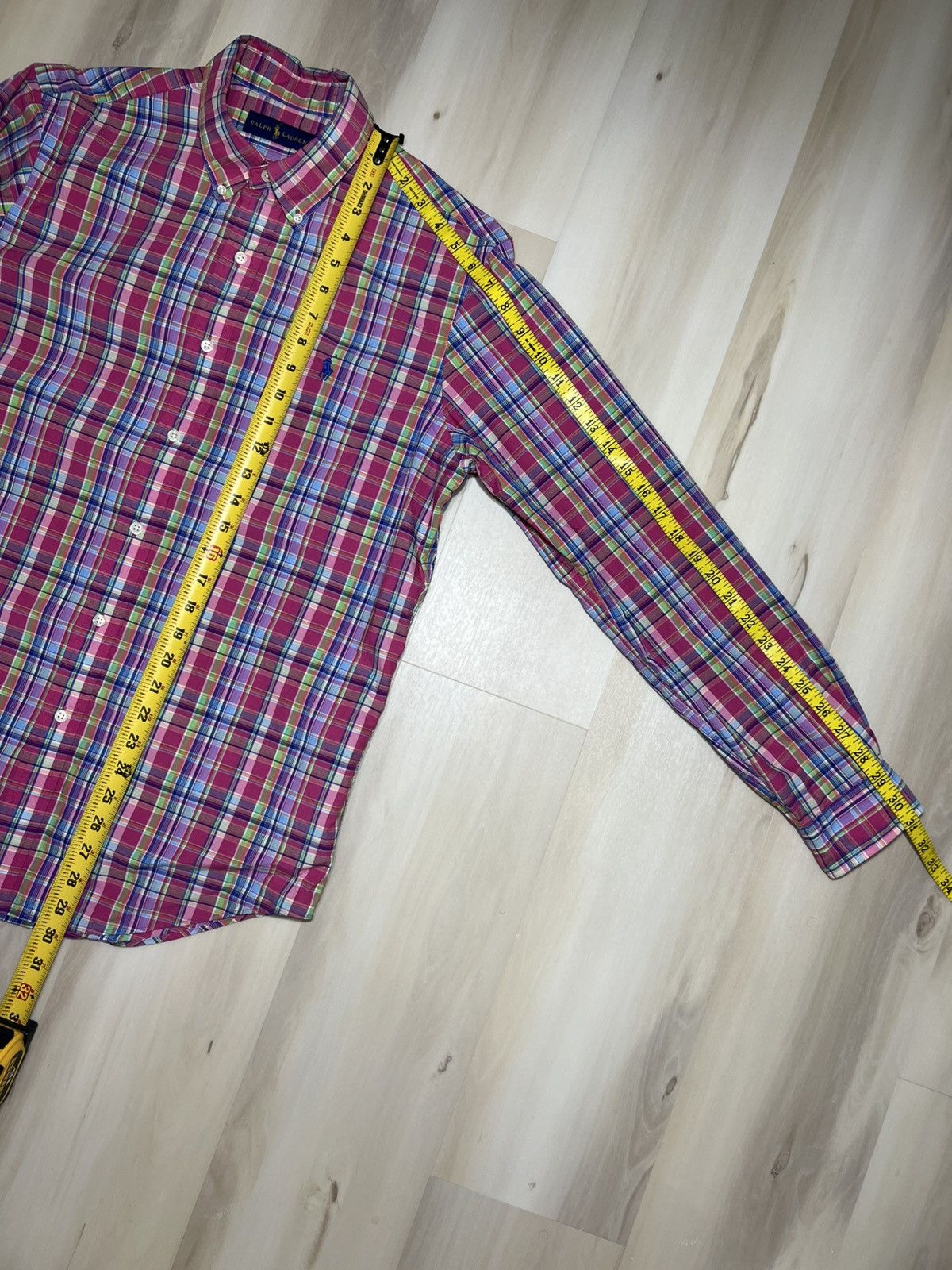 Polo Ralph Lauren Polo Ralph Lauren Pink Multi-Color Madras Plaid Button Sz M Size US M / EU 48-50 / 2 - 5 Thumbnail