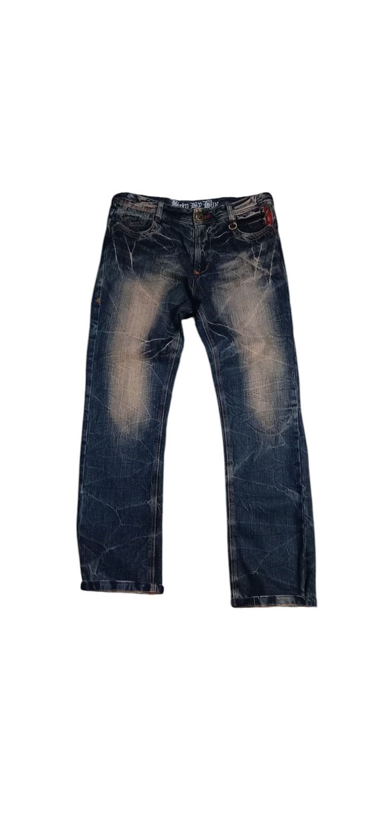 Affliction × Tornado Mart 🇯🇵 Vintage Seditionaries Y2k Blue Rusty Buckle Denim Size US 33 - 1 Thumbnail