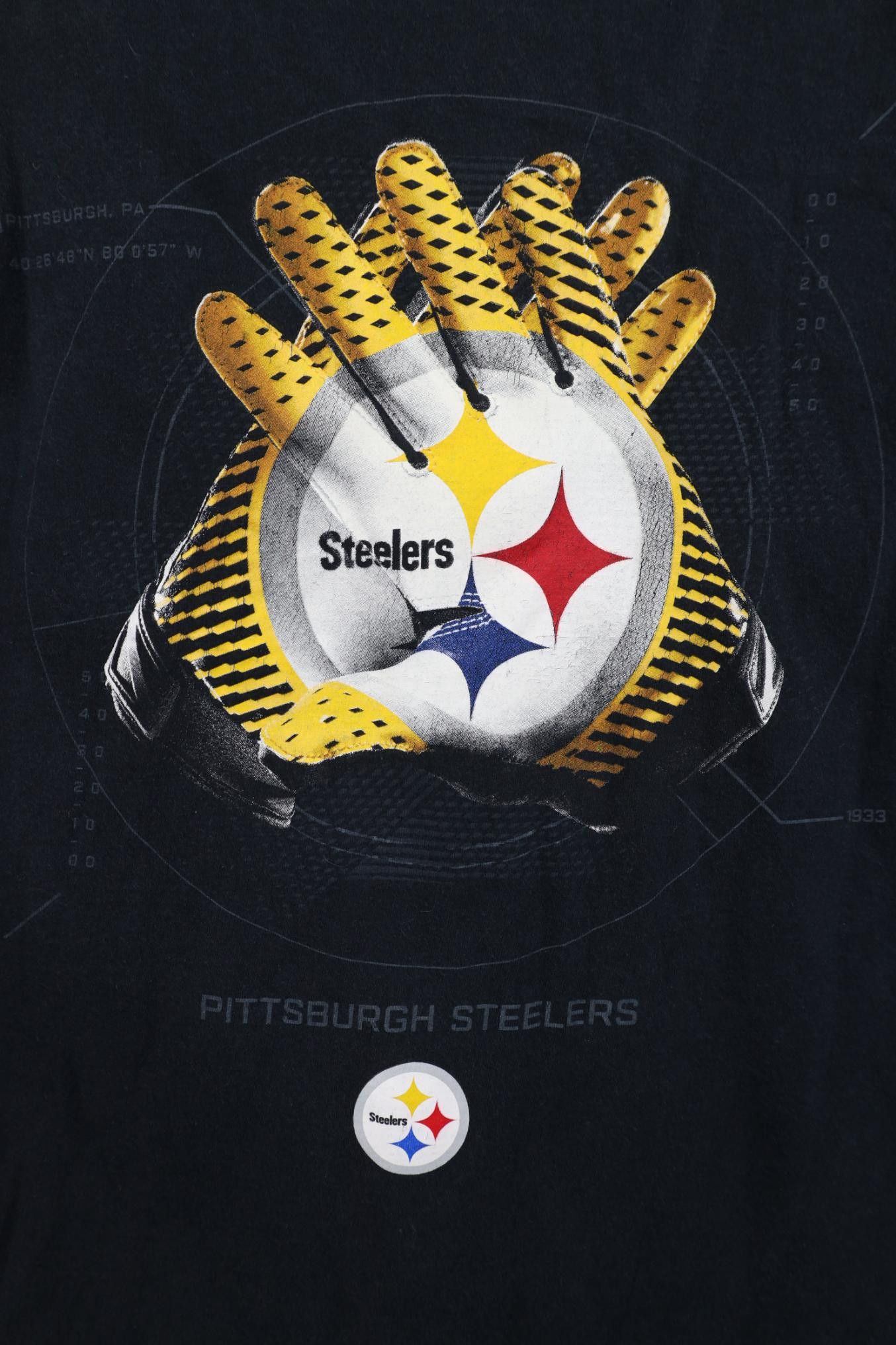 Nike Nike Faded Pittsburgh Steelers Football Gloves T-Shirt Black Size US L / EU 52-54 / 3 - 5 Thumbnail