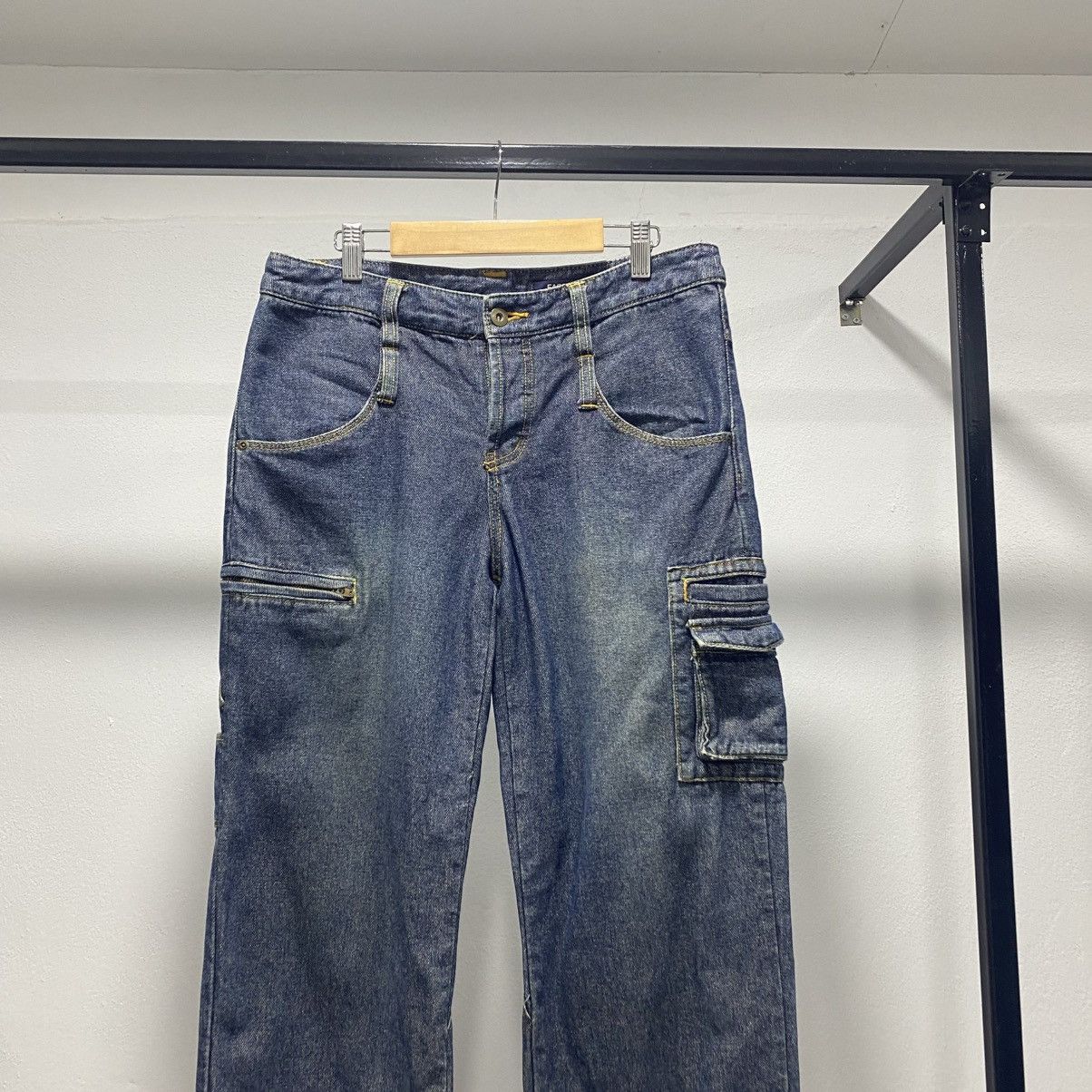 Vintage CRAZY☠️ Eastboy Fly Button Denim Cargo like Hysteric Mud Size US 33 - 2 Thumbnail