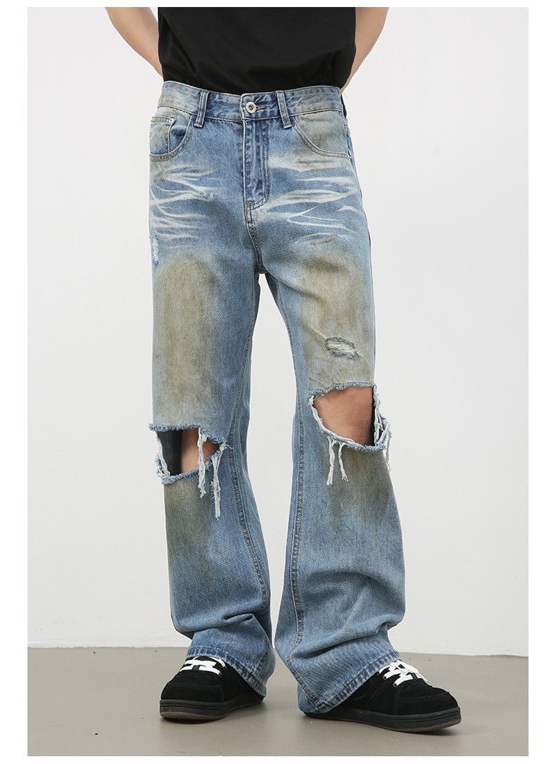 Japanese Brand × Jean Blue distressed washed vintage loose ripped jeans Size US 32 / EU 48 - 2 Thumbnail