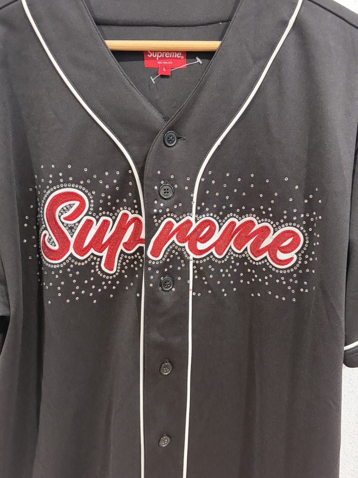 Supreme Supreme Rhinstones Baseball Black Jersey Size US L / EU 52-54 / 3 - 2 Thumbnail
