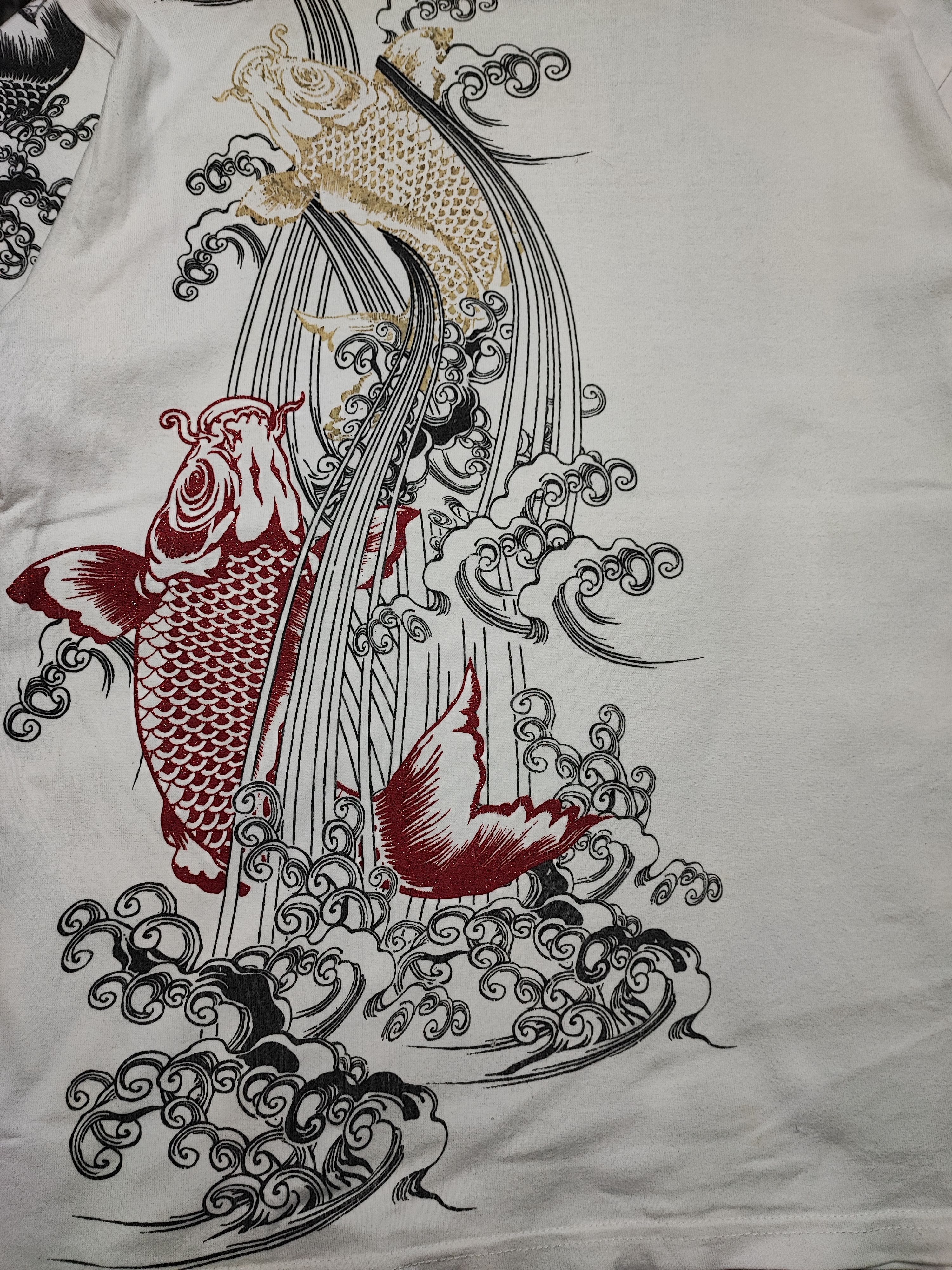 Number (N)ine Sukajan Tshirt Gold Fish Japan Size US M / EU 48-50 / 2 - 14 Thumbnail