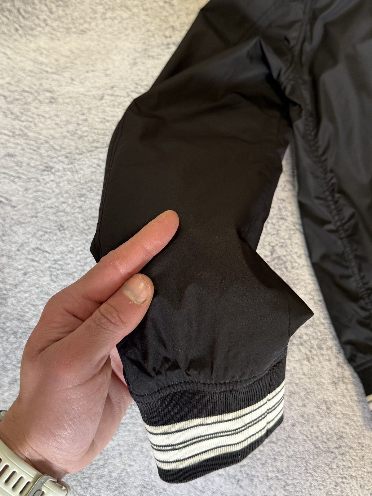 J.Lindeberg J Lindeberg Bomber Jacket Black Nylon Striped Trim Men M Size US M / EU 48-50 / 2 - 19 Thumbnail