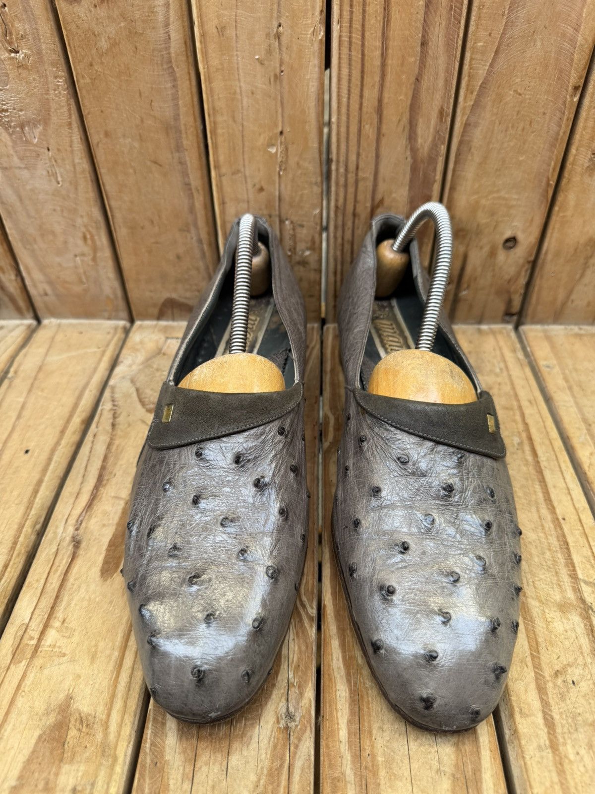 Mauri Vintage Mauri ostrich skin Men’s leather dress shoes UK 9.5M Size US 10 / EU 43 - 6 Thumbnail