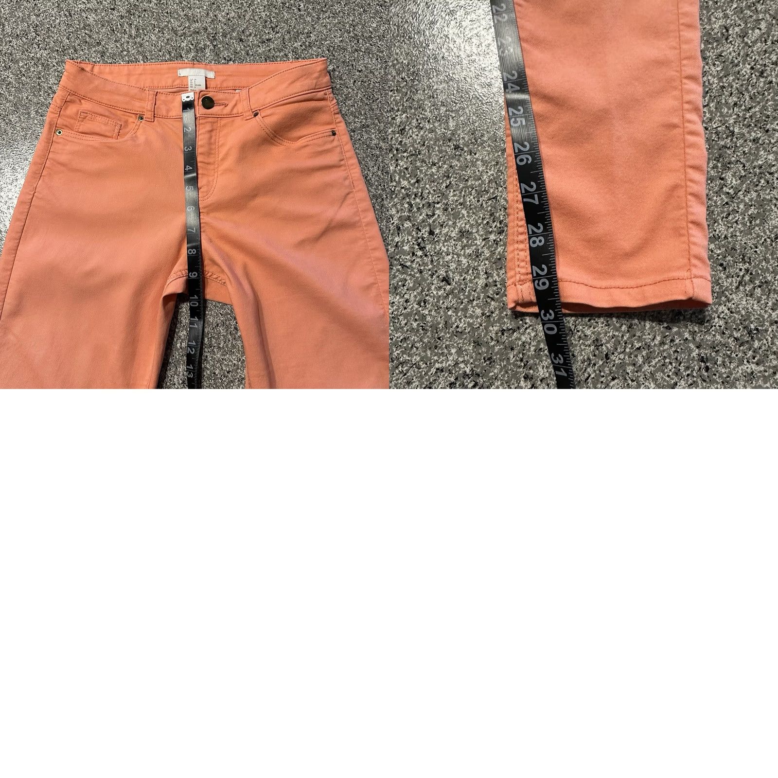 H&M H&M Pants Womens 6 Jegging Skinny Mid Rise Stretch Peach Orange 26x29 Front Button Zip Casual Size 26" / US 2 / IT 38 - 8 Thumbnail