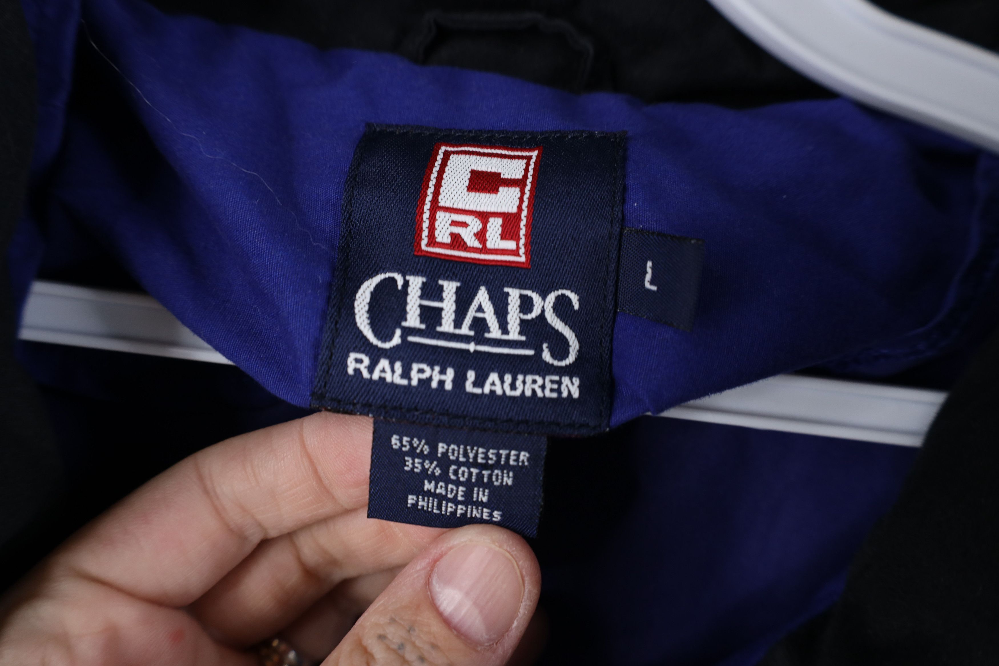 Ralph Lauren × Vintage Vintage 90s Chaps Ralph Lauren Hooded Anorak Jacket Blue Size US L / EU 52-54 / 3 - 11 Thumbnail