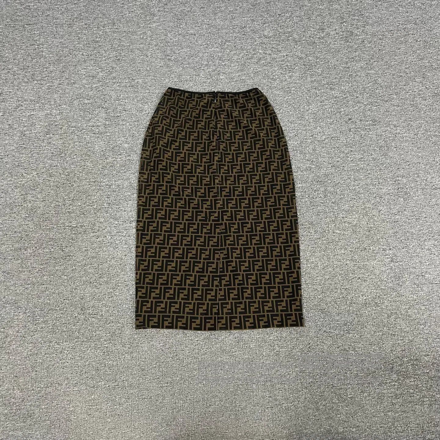 Fendi Fendi FF Logo Print Long Skirt. Size 41" - 2 Thumbnail