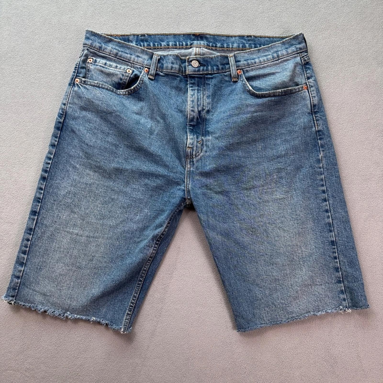 Levi's Levis 505 Mens Jean Denim Cutoff Shorts W40 Blue Frayed Hem Size US 40 / EU 56 - 1 Thumbnail