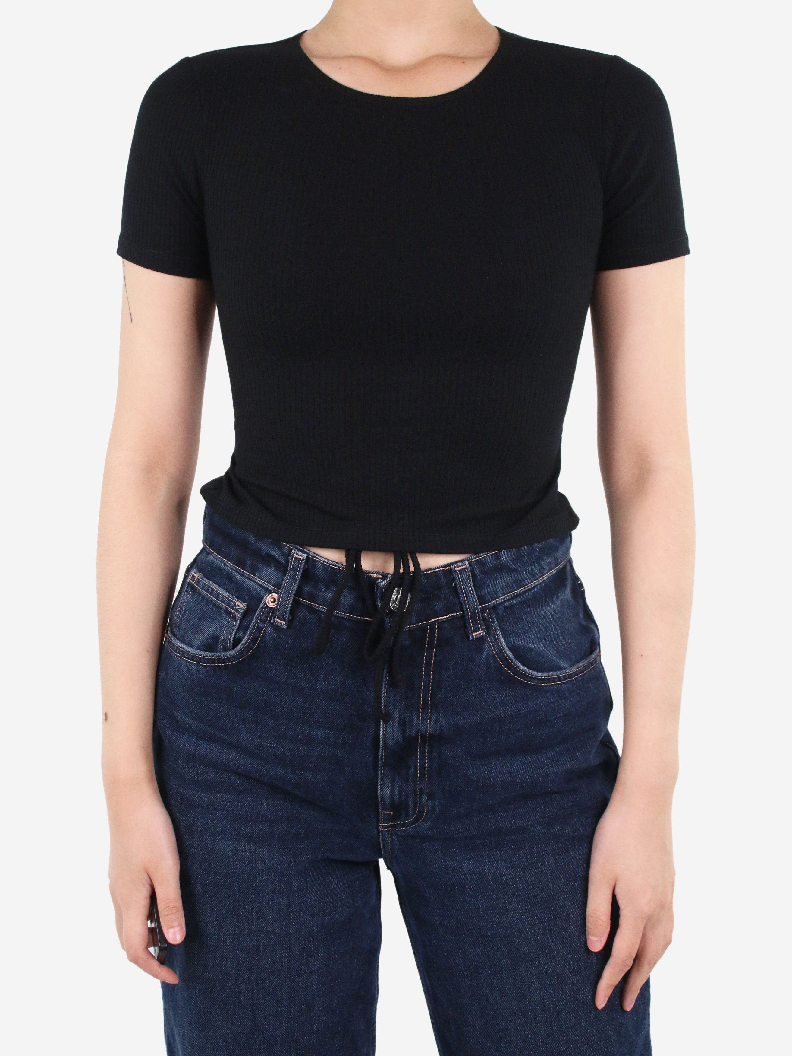 Black ribbed top - size S