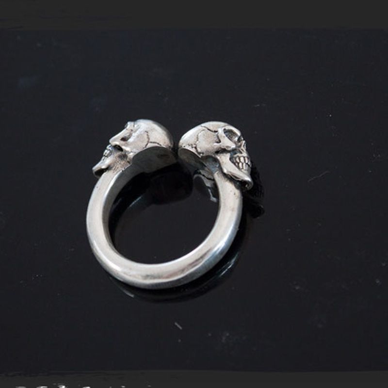 Jewelry Skull Hip-hop Jewelry Rings Open Chrome Ring (Size 7-13) Size ONE SIZE - 3 Thumbnail