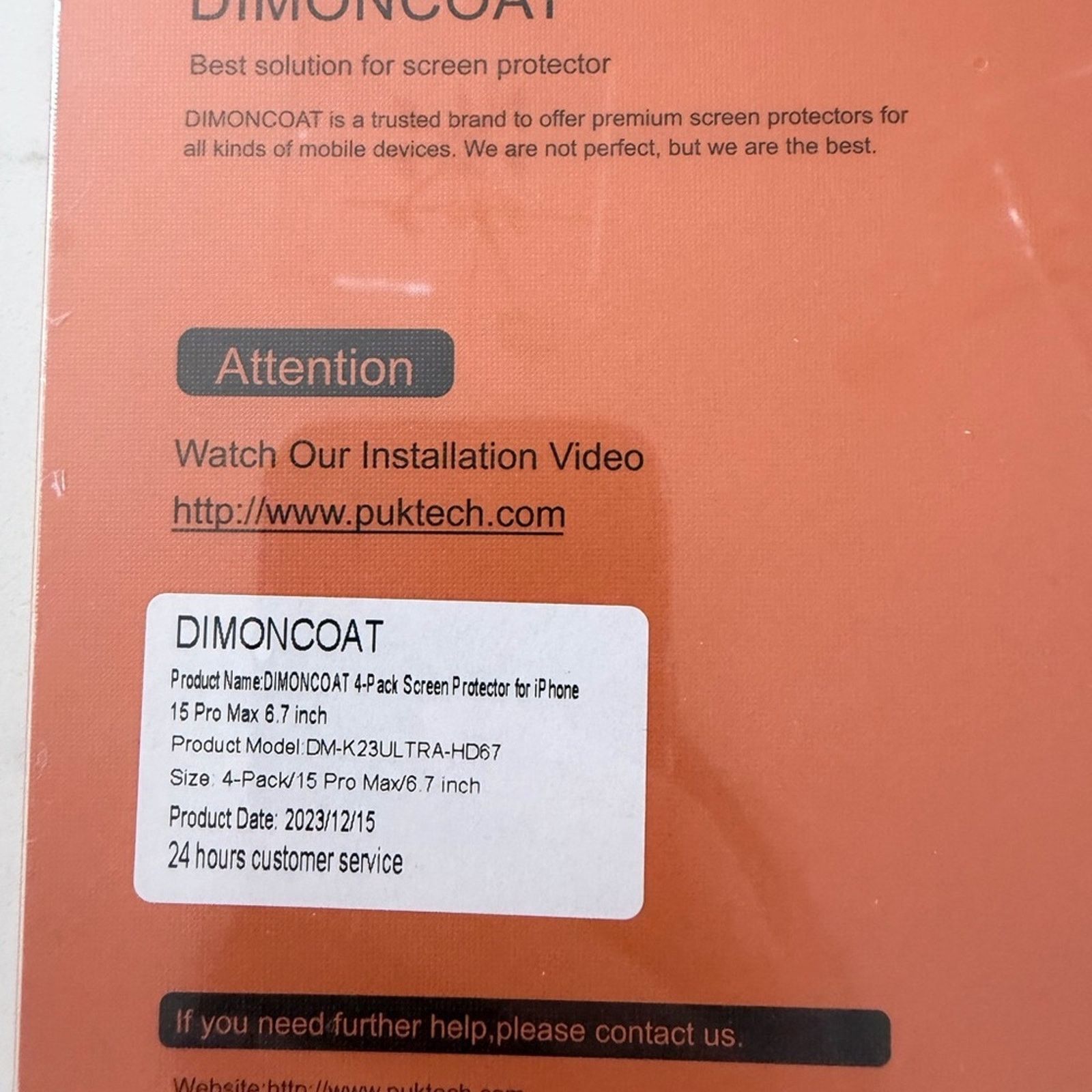Other DIMONCOAT 4 pack Screen Protector for iPhone 15 Pro Max Size ONE SIZE - 2 Thumbnail