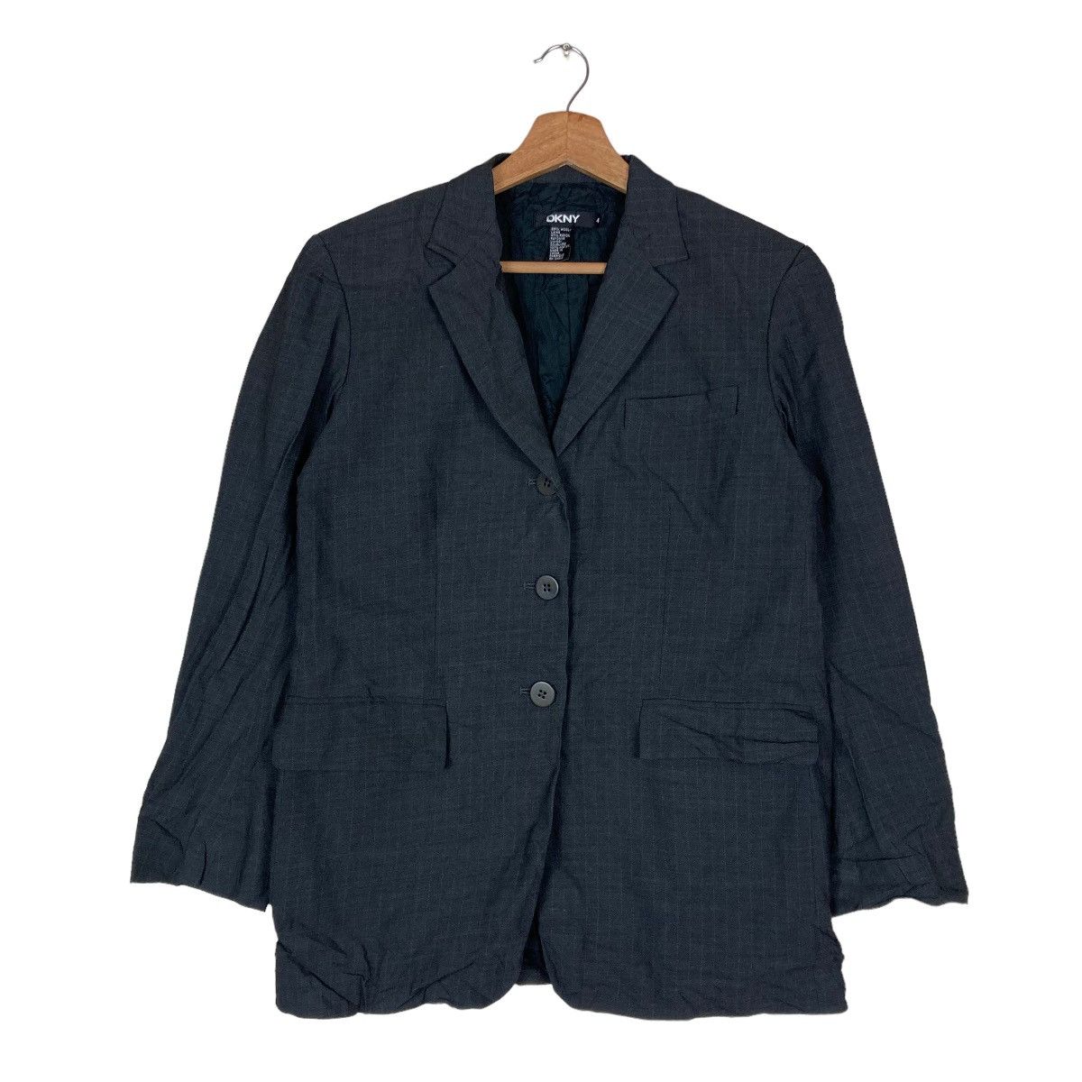 DKNY Vintage Donna Karen New York DKNY Flat Button Coat Blazer Size XS / US 0-2 / IT 36-38 - 1 Thumbnail