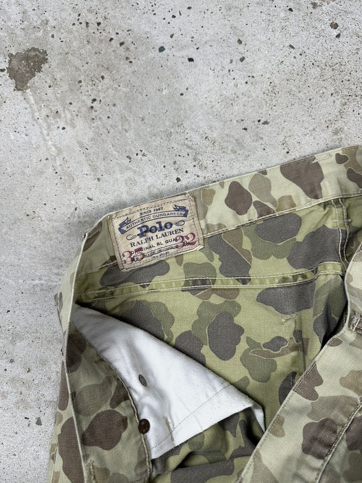 Polo Ralph Lauren Vintage Y2K Polo Ralph Lauren Beige Camo Denim Pants Jeans Size US 35 - 9 Thumbnail