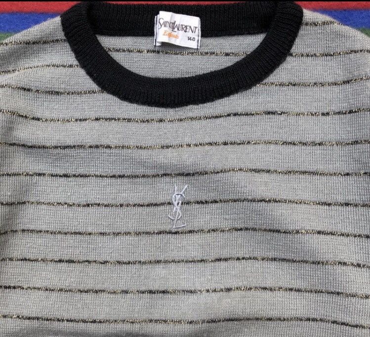 Yves Saint Laurent Vintage Yves Saint Laurent TwonTone Striped Knitwear Size US M / EU 48-50 / 2 - 2 Thumbnail